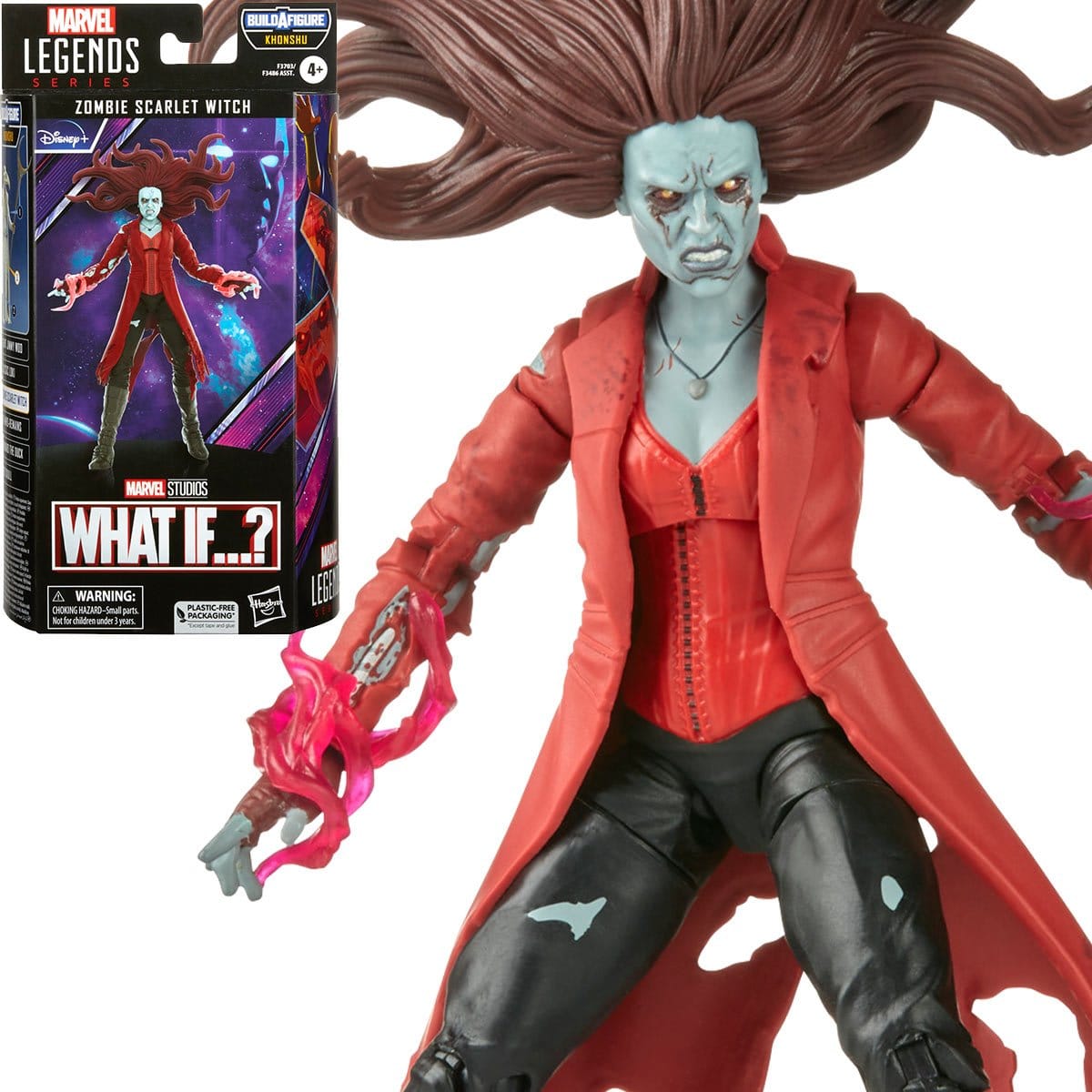 Hasbro Toys Marvel Legends What If? Zombie Scarlet Witch Khonshu BAF Action Figure