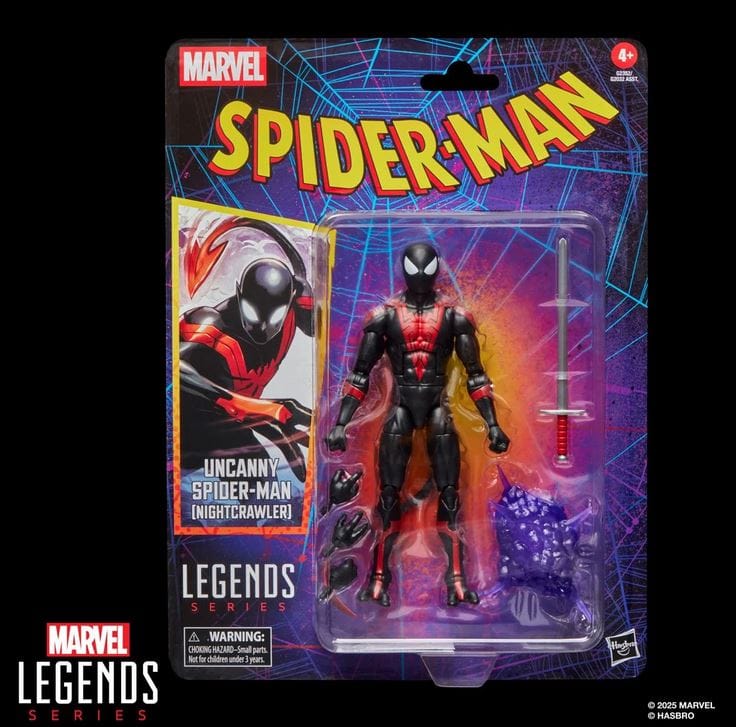 Hasbro Toys Marvel Legends Spider - Man Retro Uncanny Spider - Man (Nightcrawler) Action Figure