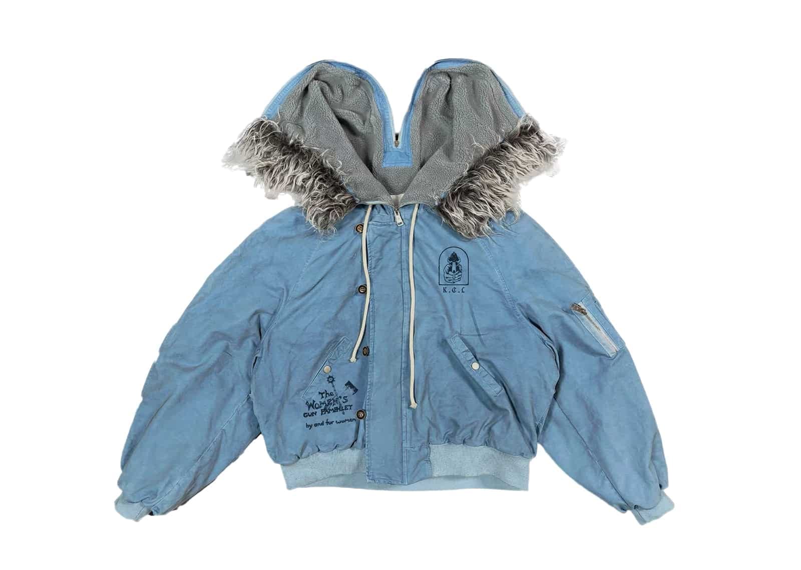 KLICK CLAK Washed N2B Bomber Jacket Blue