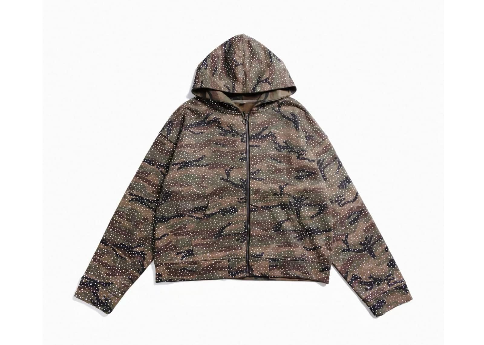 Epochbrand Full Rhinestone Zip Up Hoodie Camo
