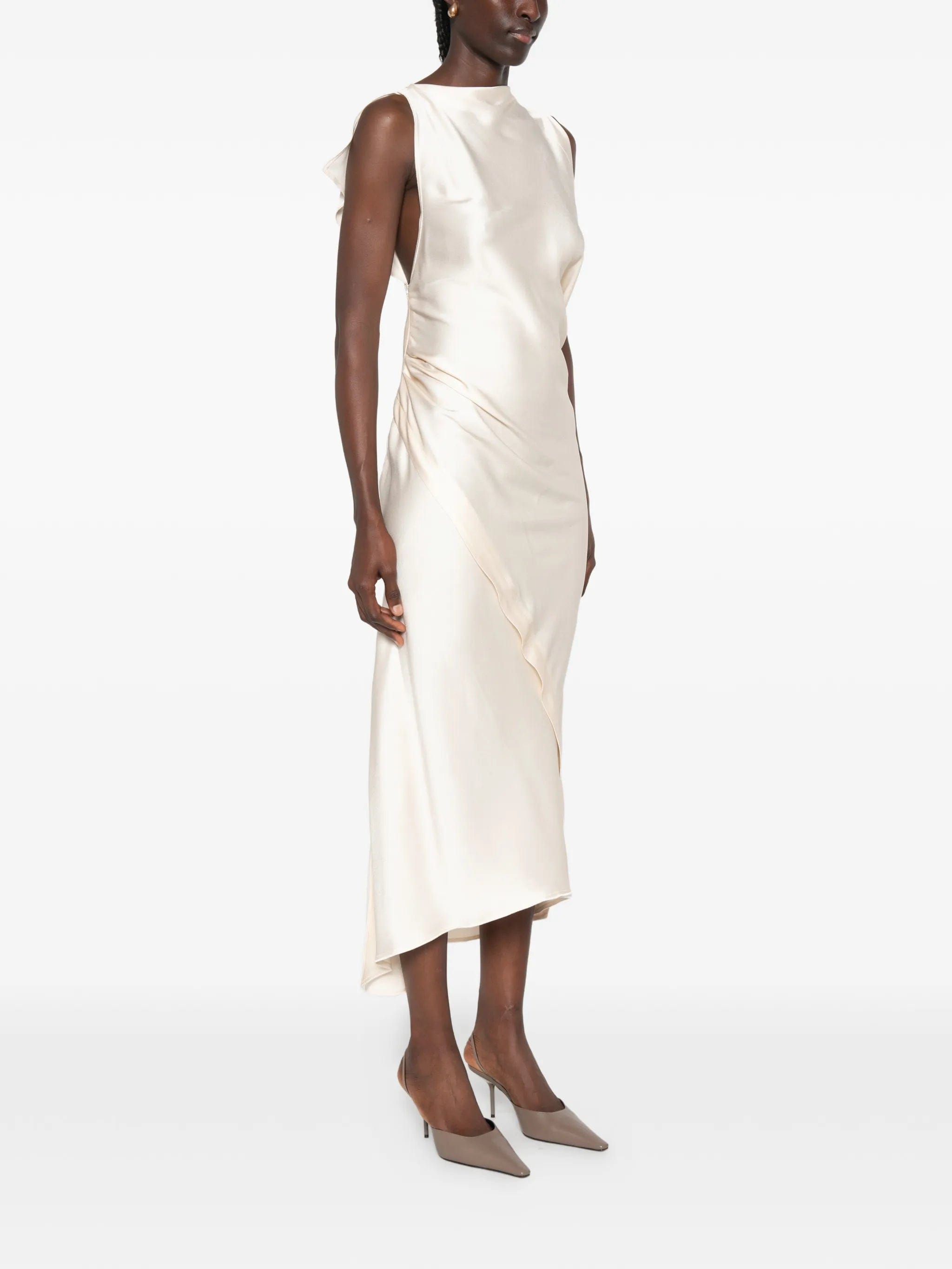 Victoria Beckham sleeveless draped asymmetric dress