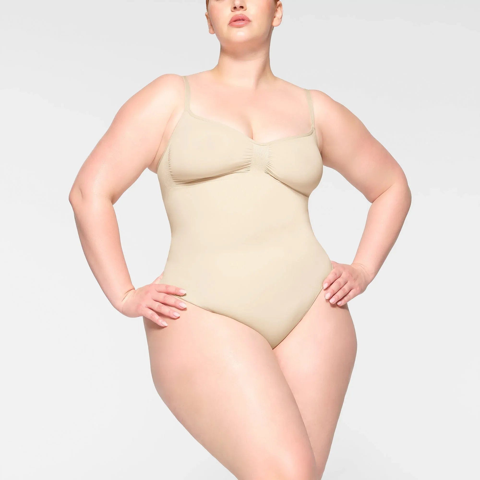 SEAMLESS SCULPT Skims Seamless Sculpt Thong Bodysuit Sand