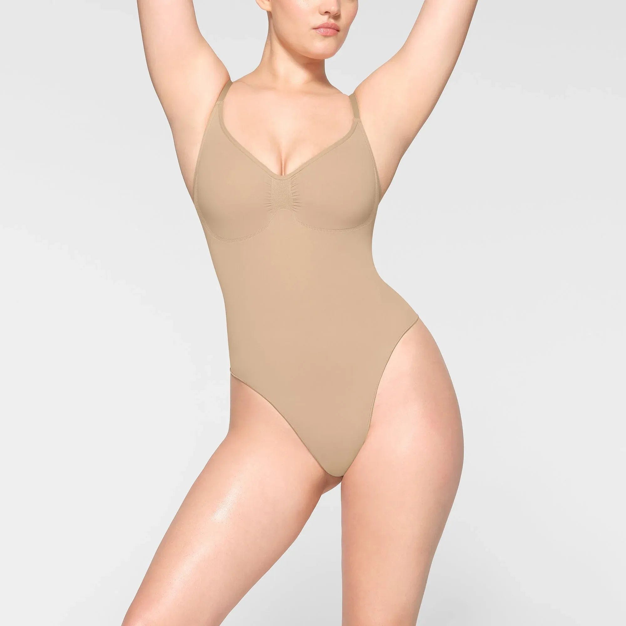 SEAMLESS SCULPT Skims Seamless Sculpt Thong Bodysuit Clay