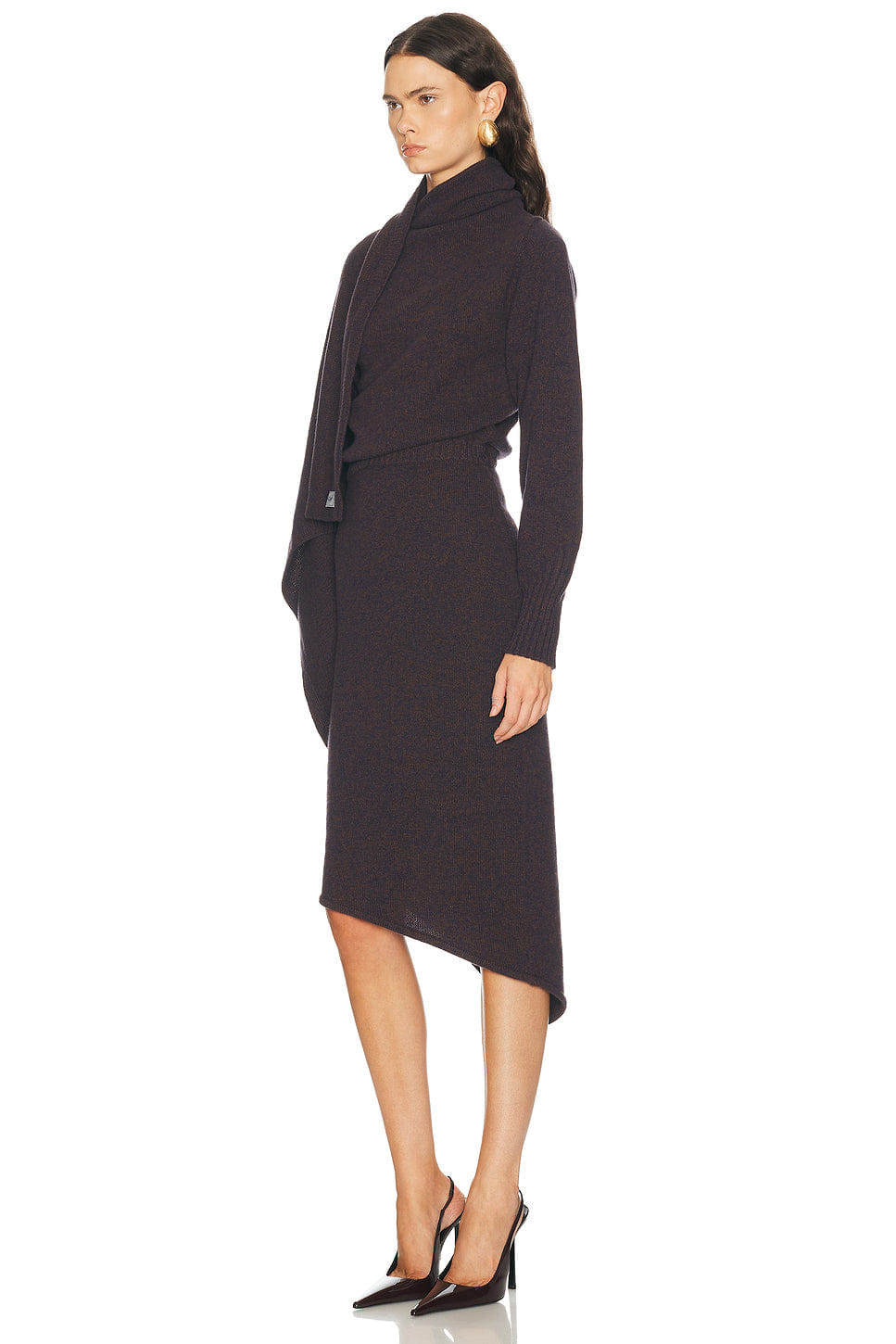 THE Attico Scarf Midi Dress