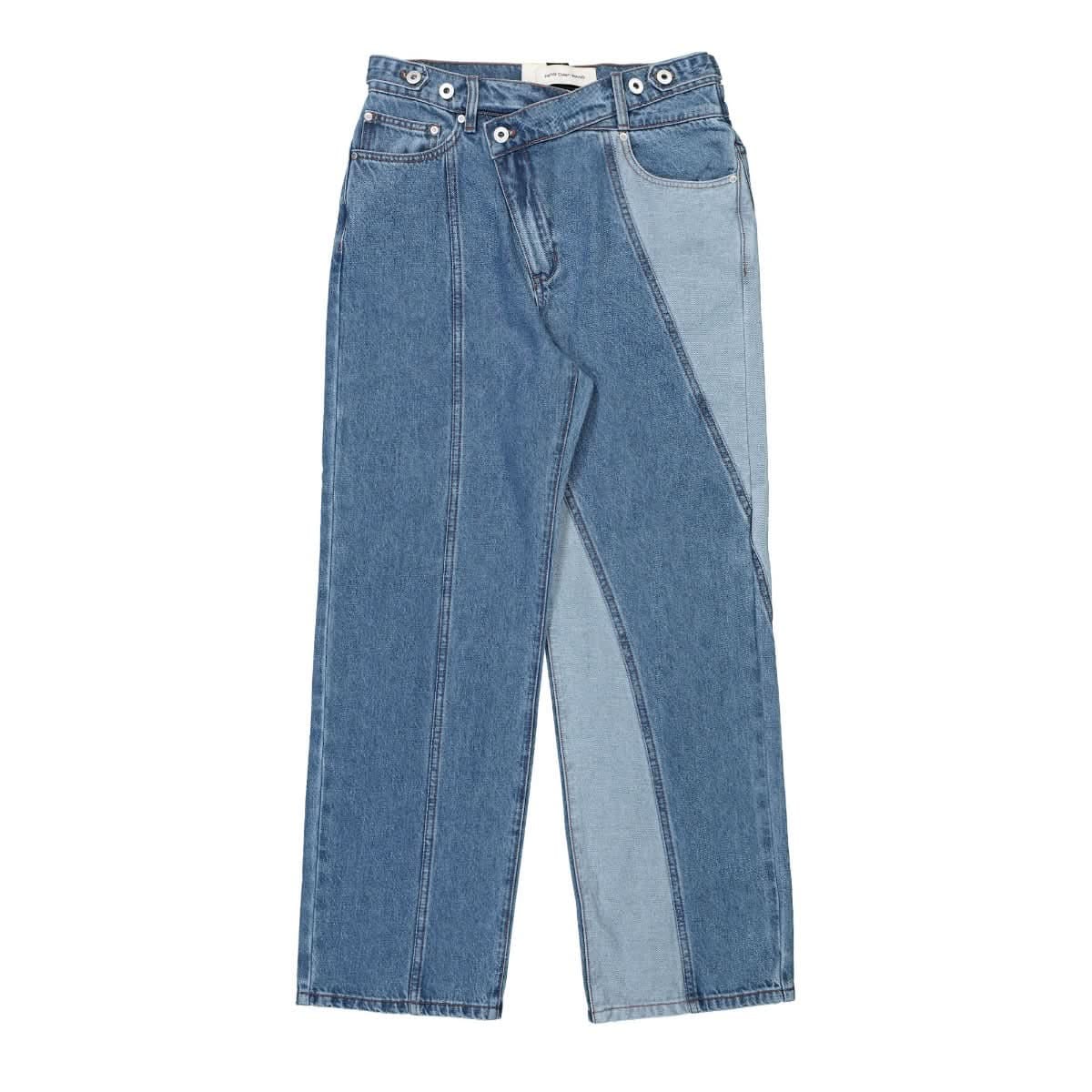 Feng Chen Wang Denim Trousers With Irregular Waistband