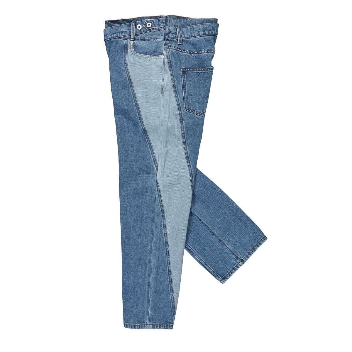 Feng Chen Wang Denim Trousers With Irregular Waistband