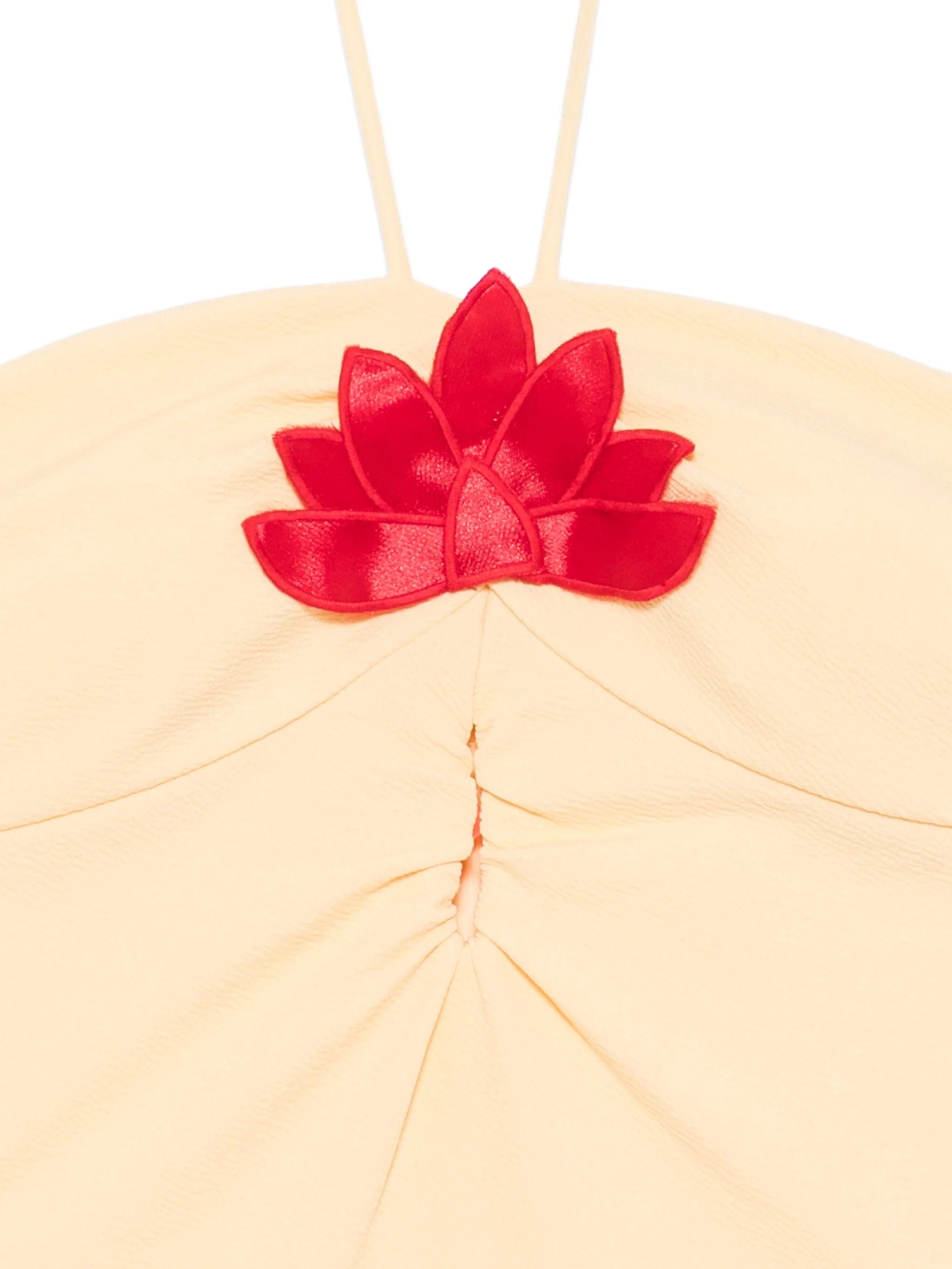 FARM Rio floral - applique halterneck swimsuit