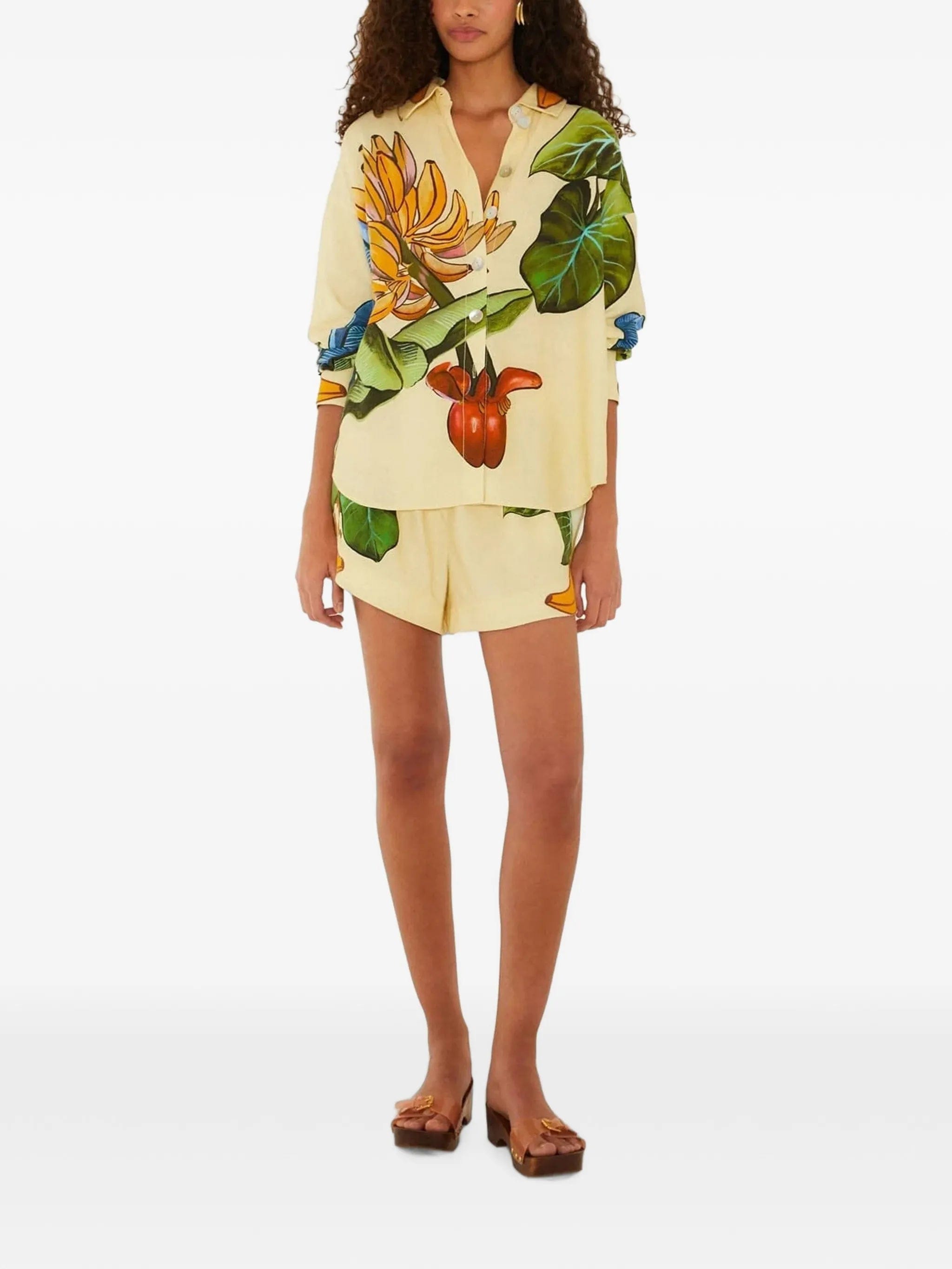 FARM Rio Banana Grapes tropical - print drawstring shorts