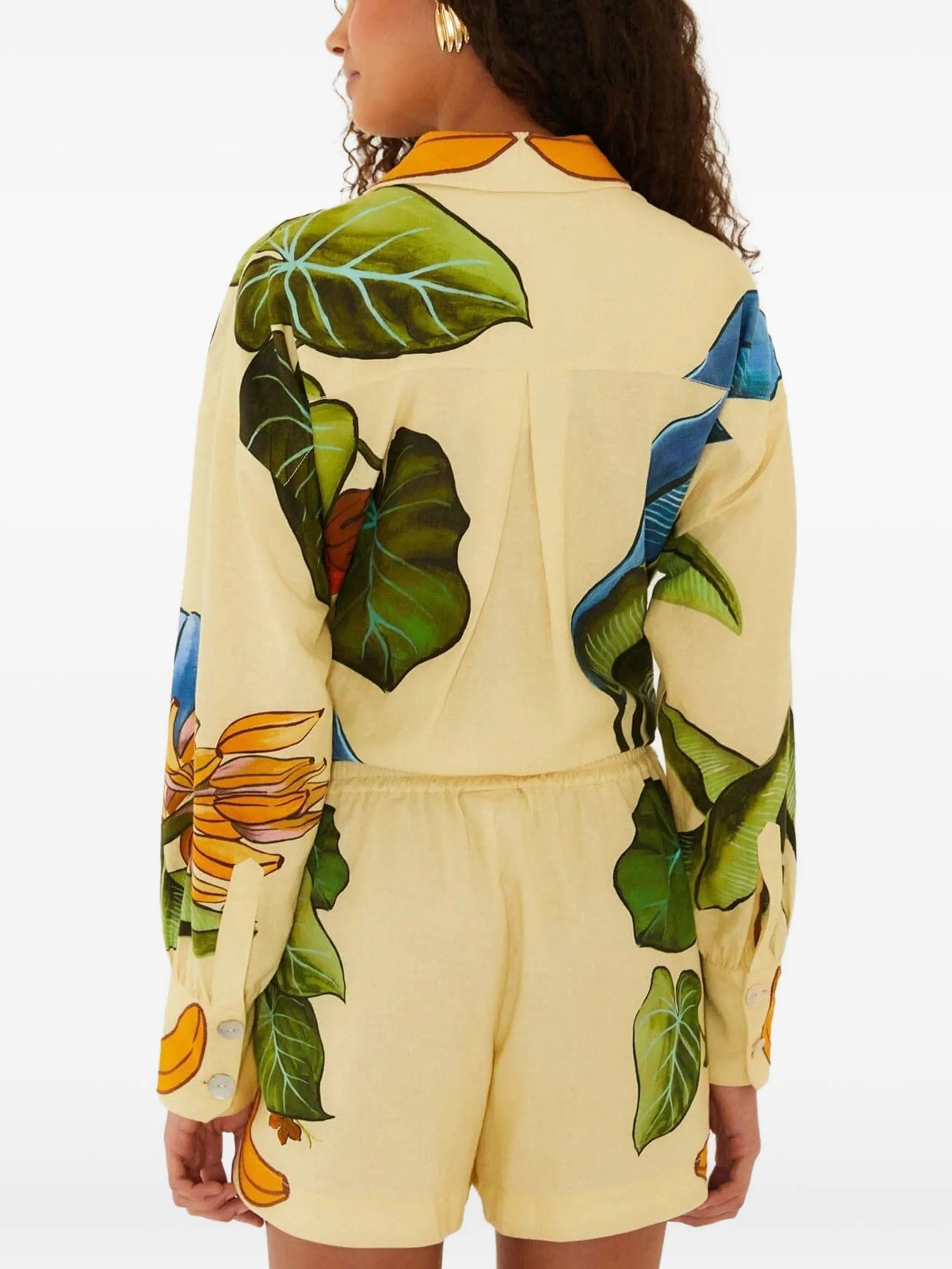 FARM Rio Banana Grapes tropical - print drawstring shorts