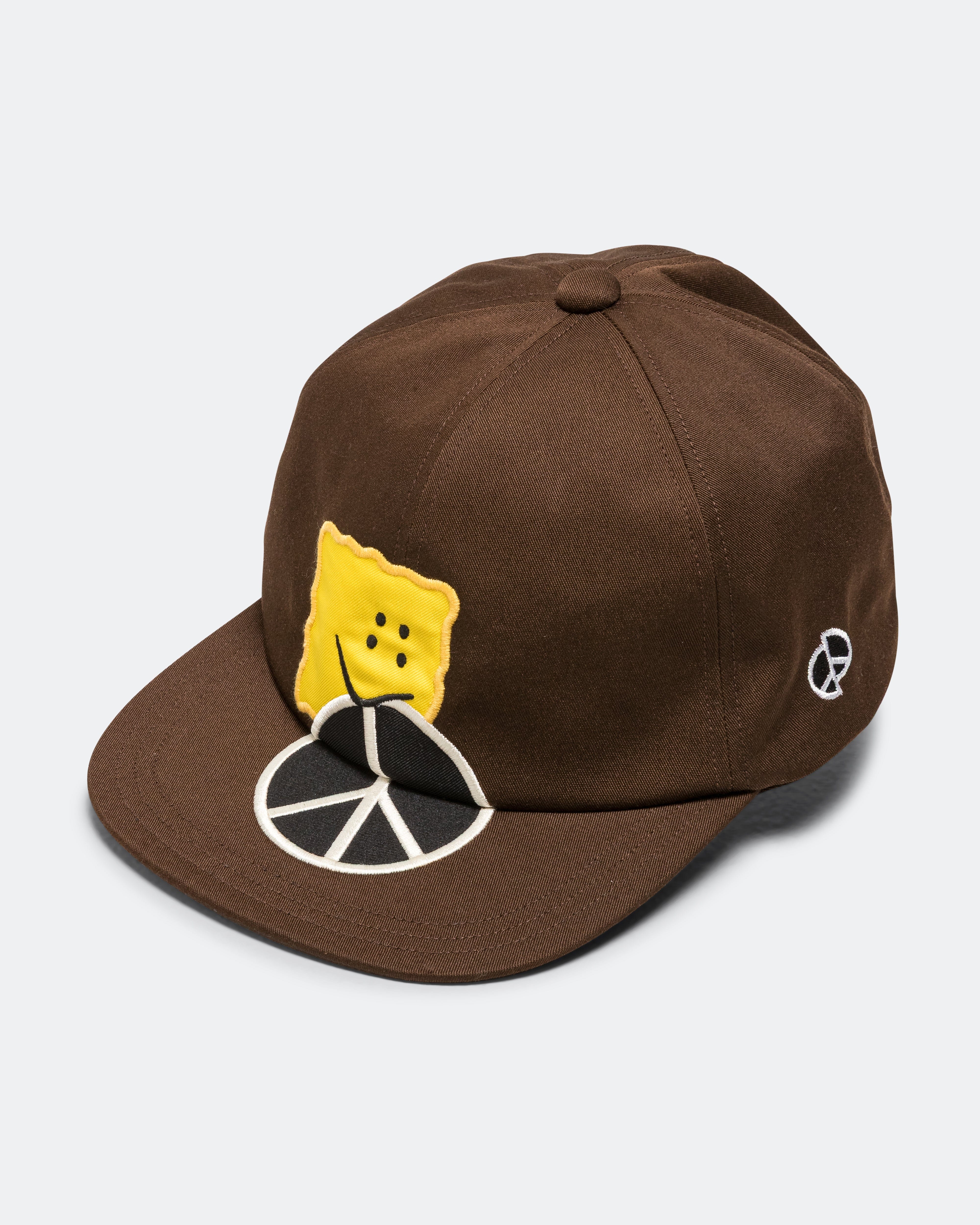 Kapital Chino Baseball Cap (PECKISH PEACE Embroidery) - DarkBrown