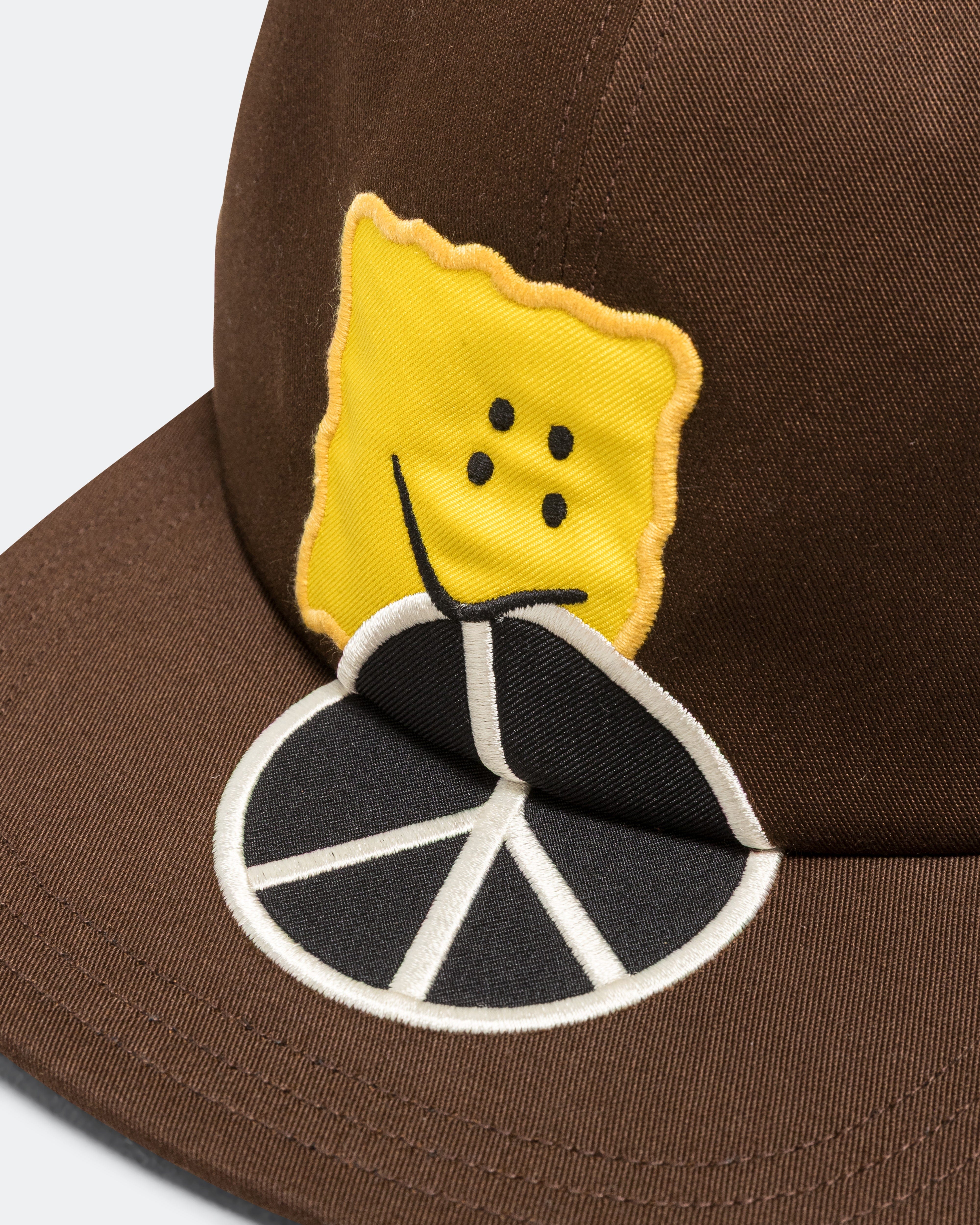 Kapital Chino Baseball Cap (PECKISH PEACE Embroidery) - DarkBrown