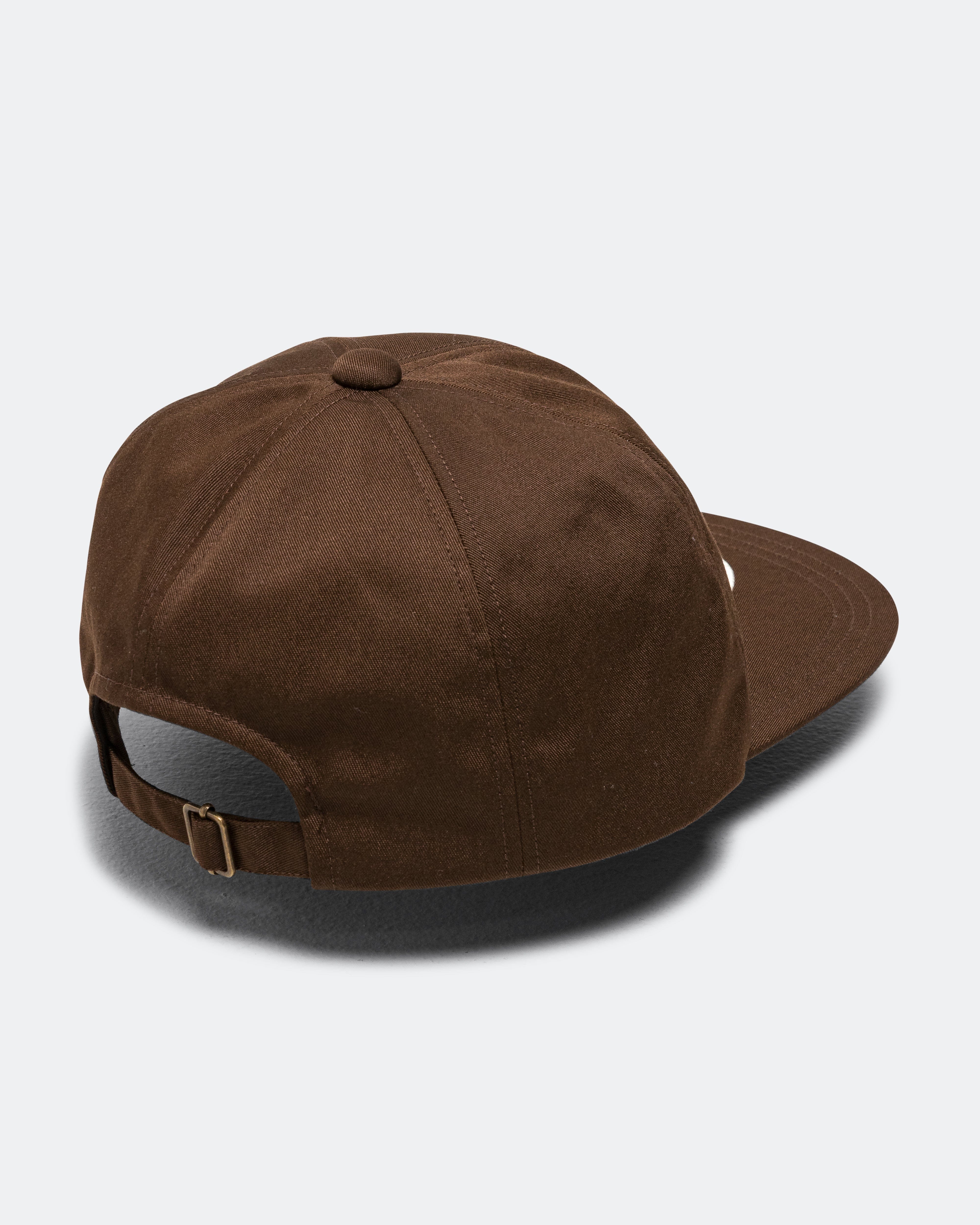 Kapital Chino Baseball Cap (PECKISH PEACE Embroidery) - DarkBrown