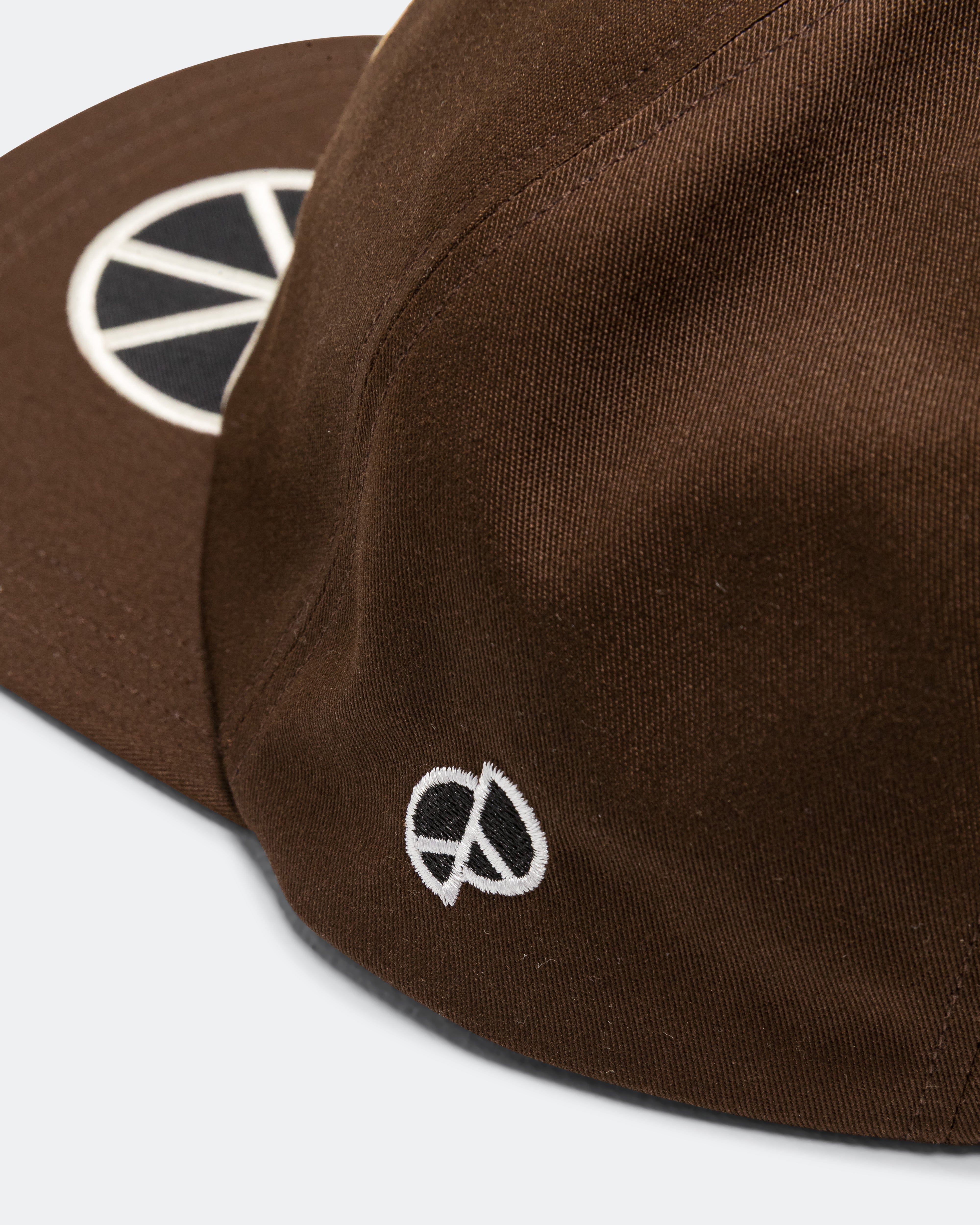 Kapital Chino Baseball Cap (PECKISH PEACE Embroidery) - DarkBrown