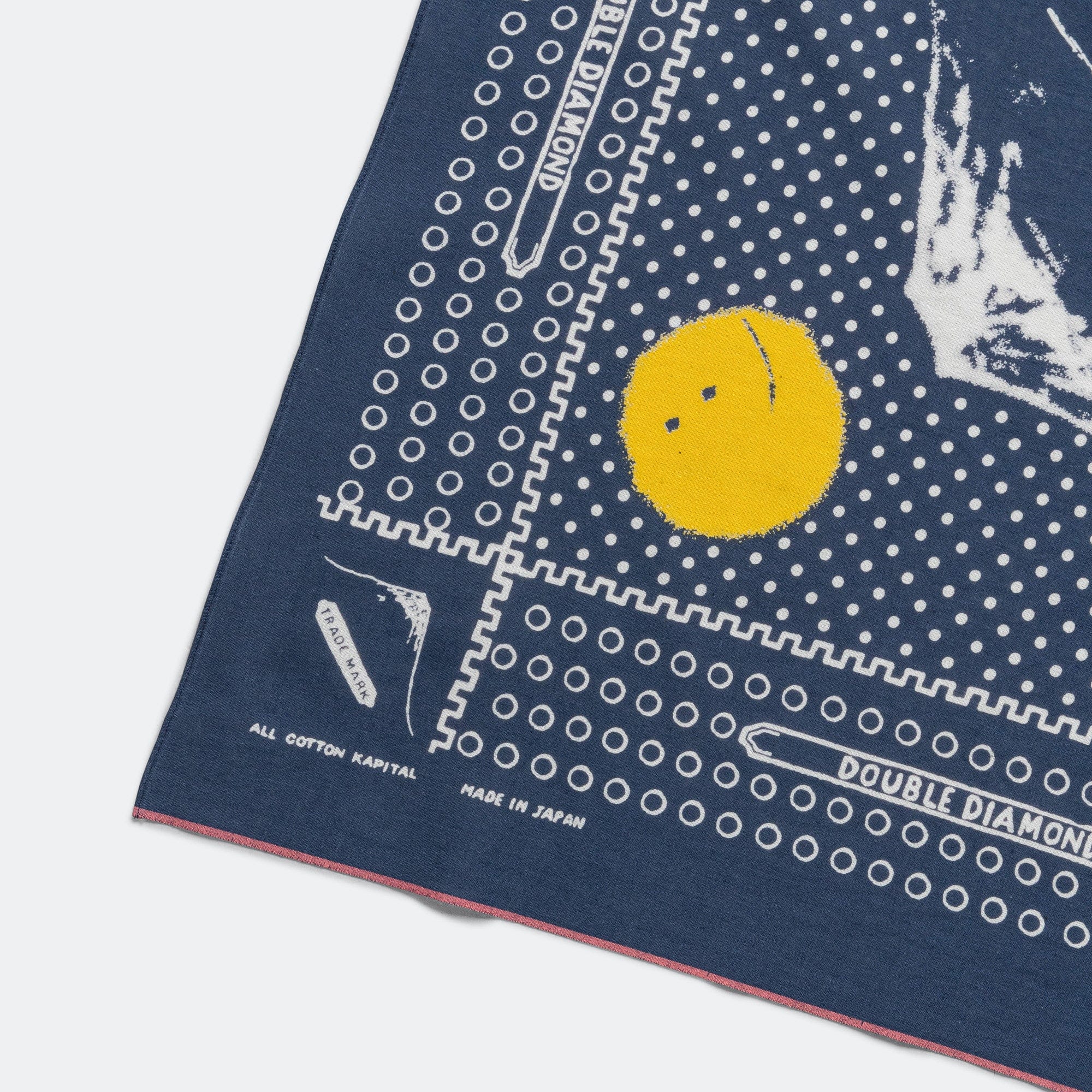Kapital Fastcolor Selvedge Bandanna Mirrored Fuji PROFILE RAINBOWY - Navy