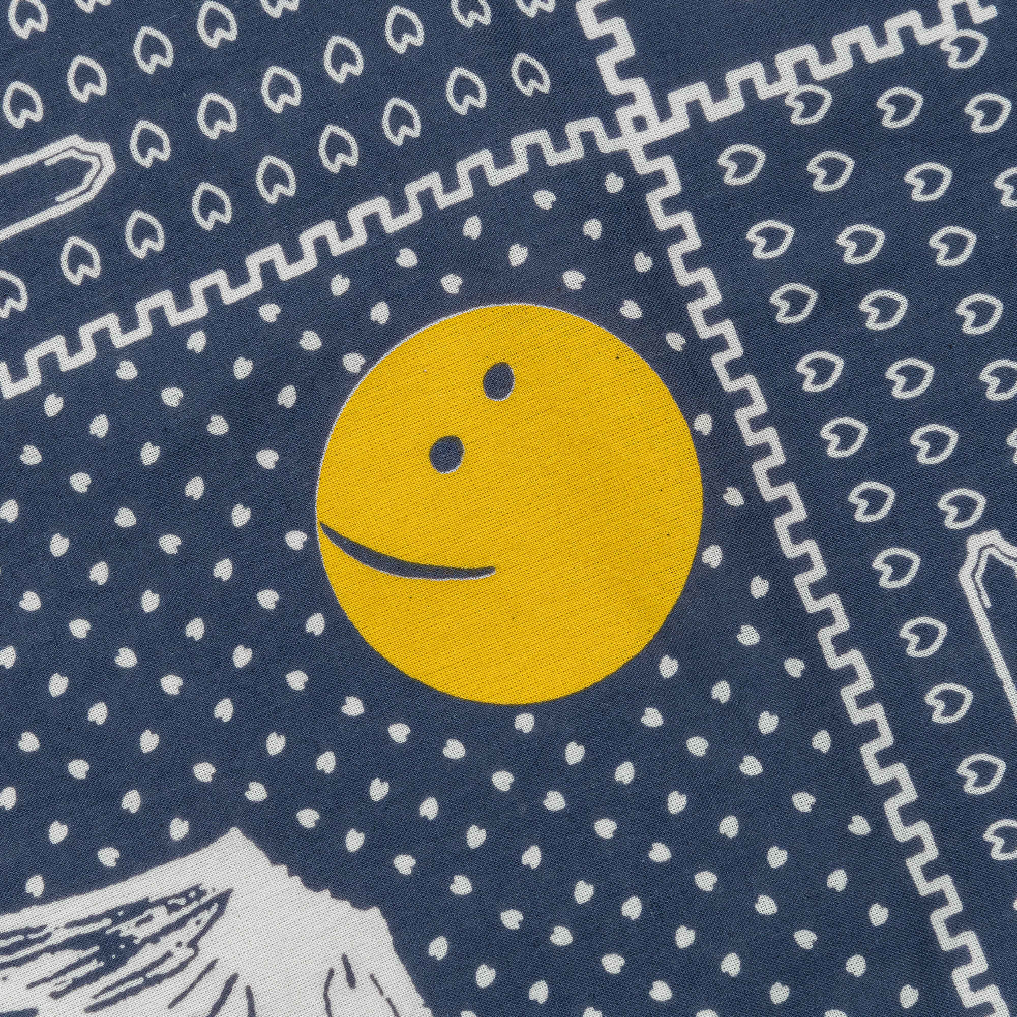 Kapital Fastcolor Selvedge Bandanna Mirrored Fuji PROFILE RAINBOWY - Navy