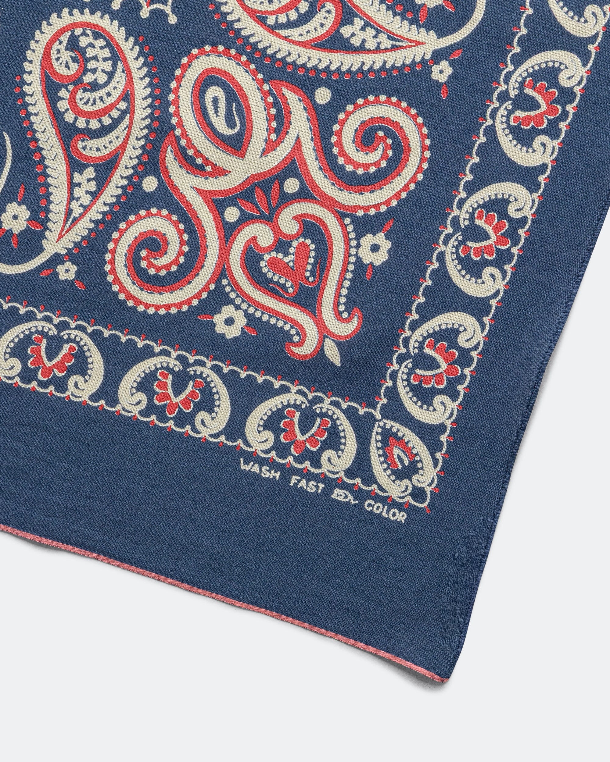 Kapital Fastcolor Selvedge Bandanna (SAMBO Paisley) 20x20 - Navy