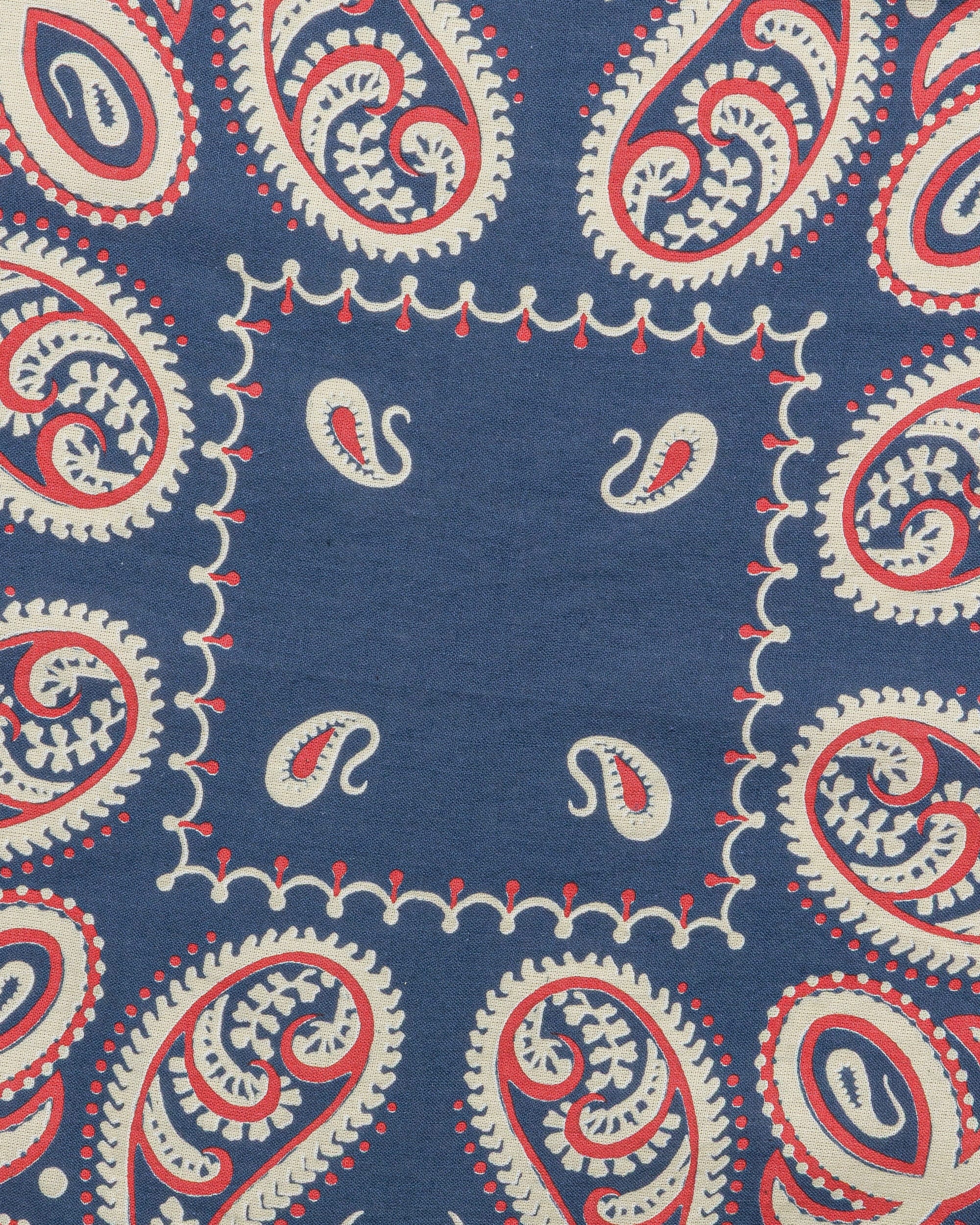 Kapital Fastcolor Selvedge Bandanna (SAMBO Paisley) 20x20 - Navy