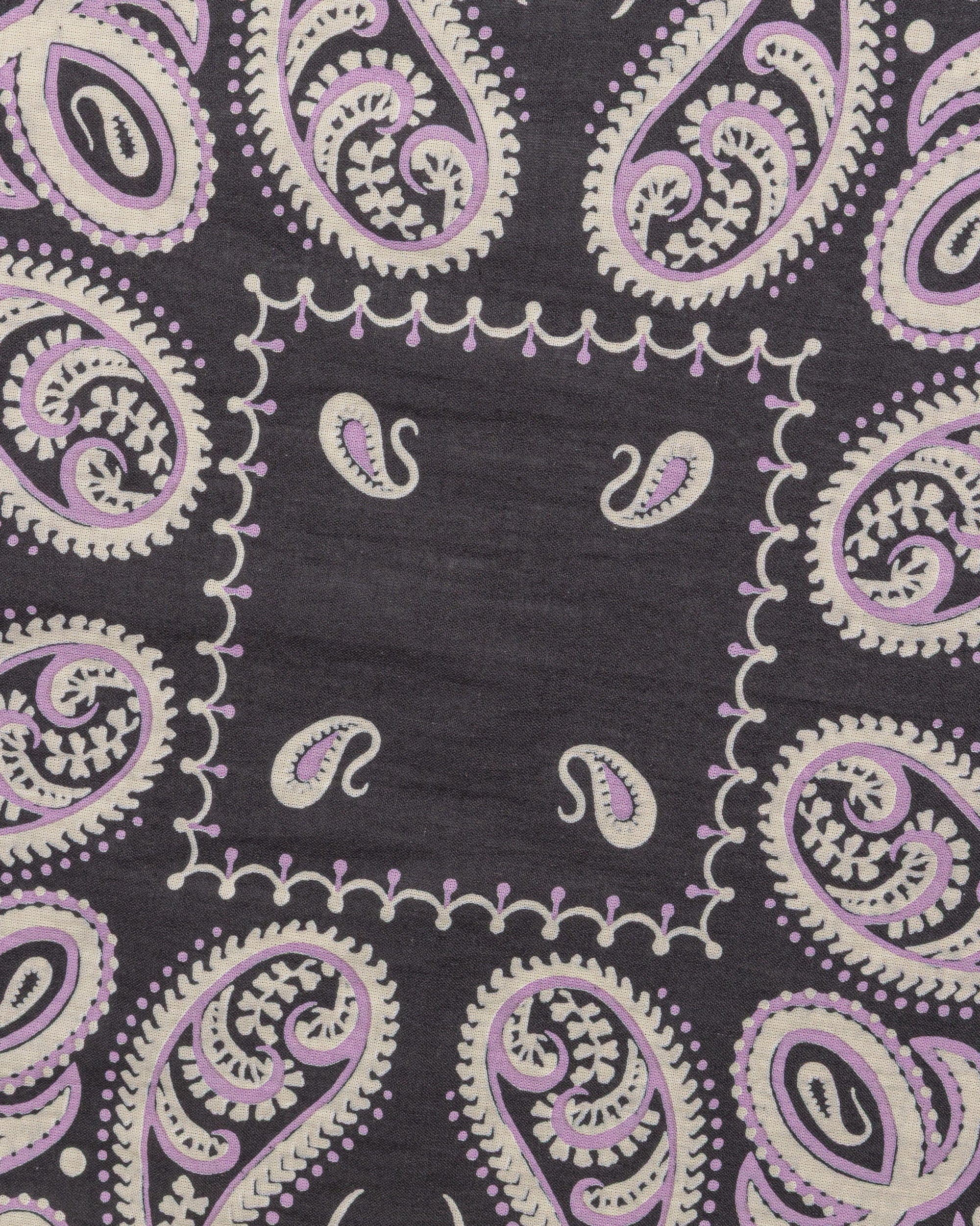 Kapital Fastcolor Selvedge Bandanna (SAMBO Paisley) 20x20 - Black