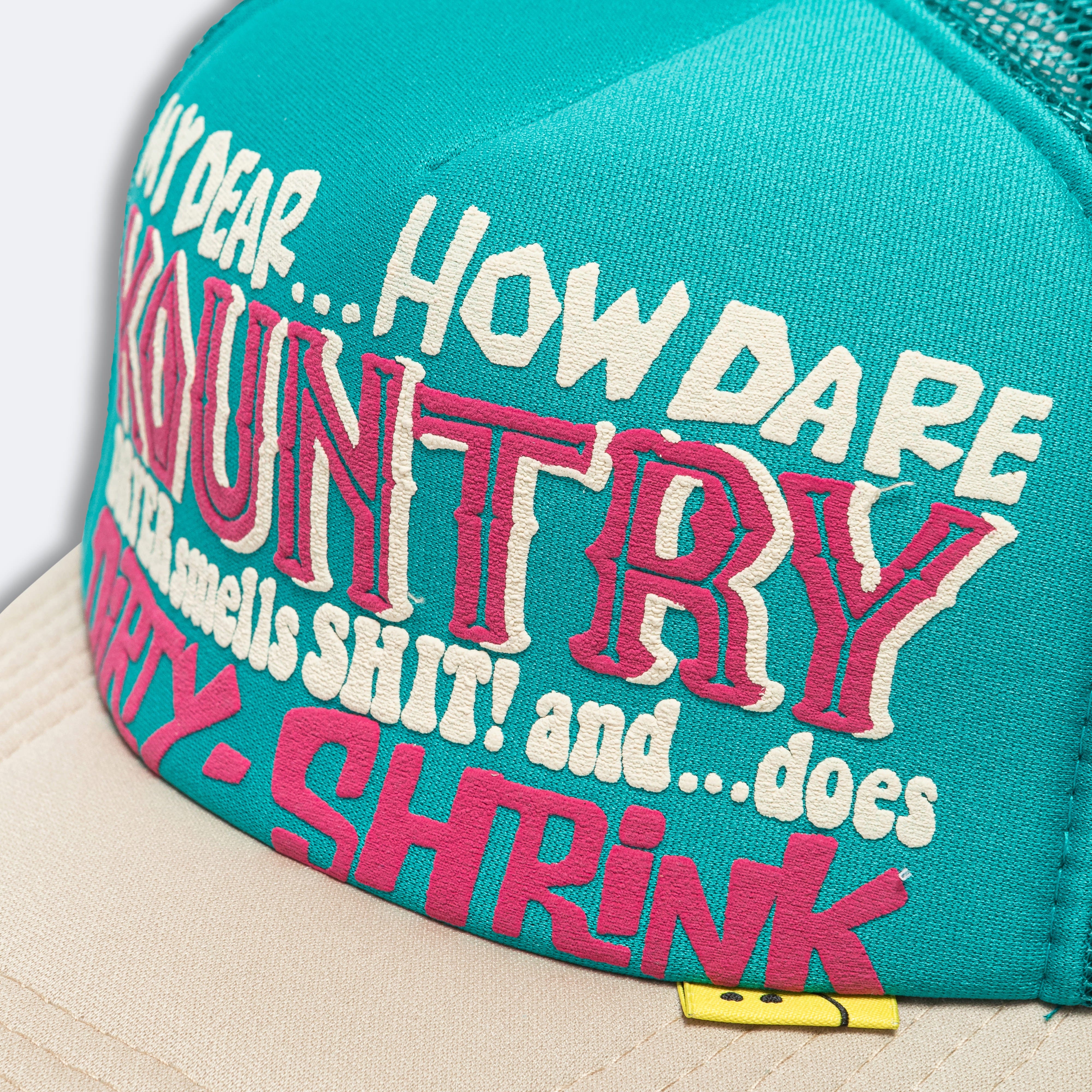 Kapital KOUNTRY DIRTY SHRINK Trucker CAP - Turquoise x Beige