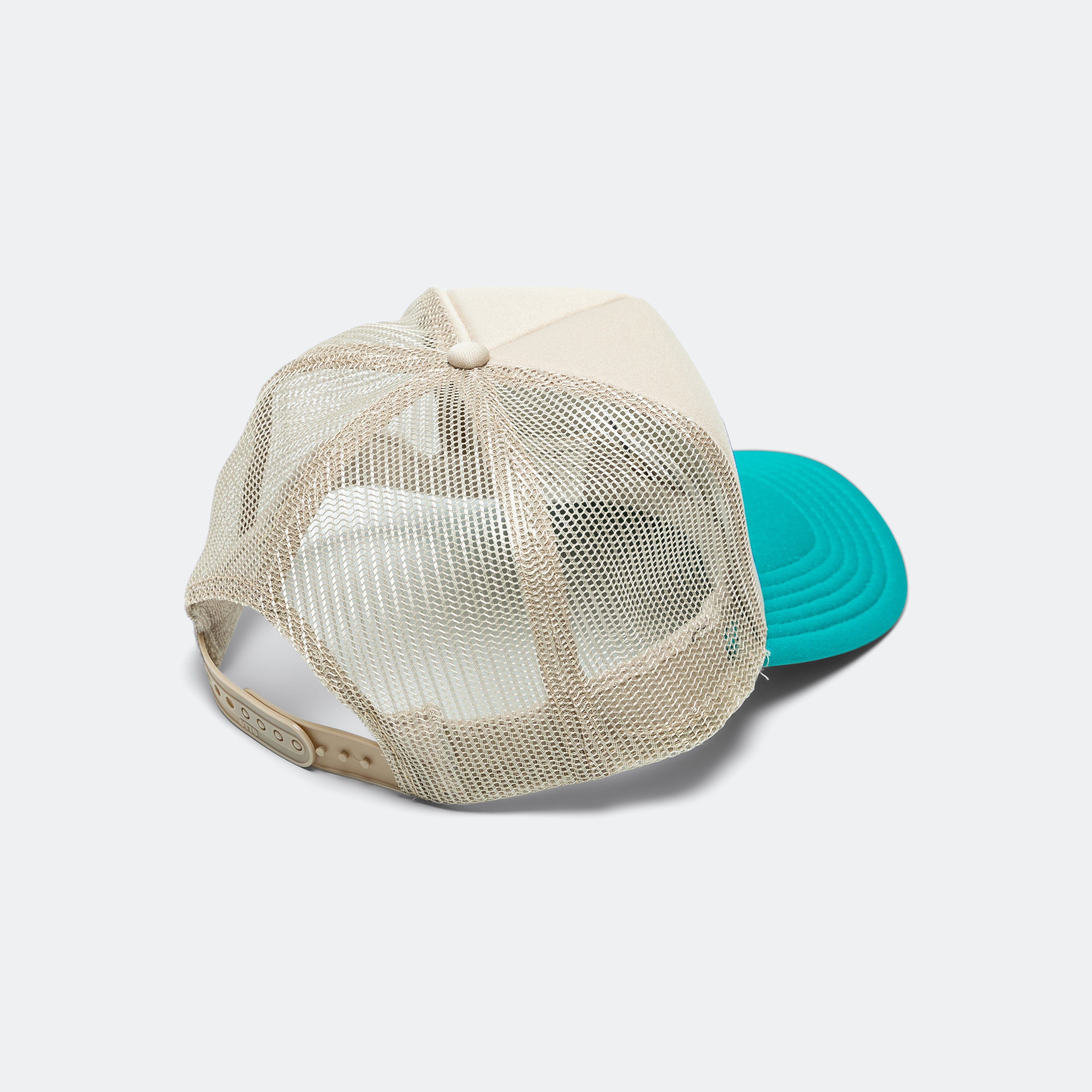 Kapital FREE WHEELIN' Trucker Cap - Beige/Turquoise