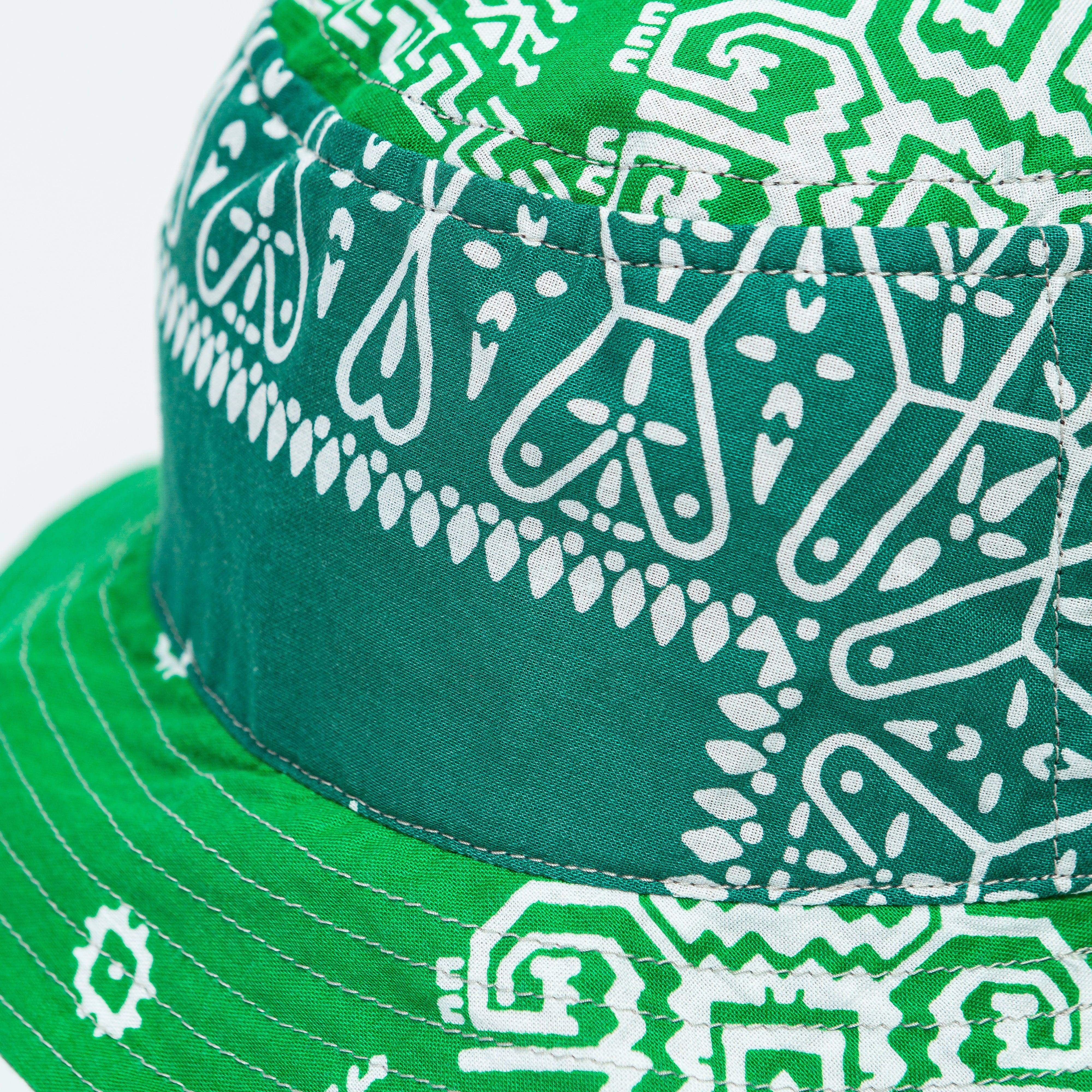 Kapital Bandana Patchwork BUCKET Hat (Short Brim) - Green