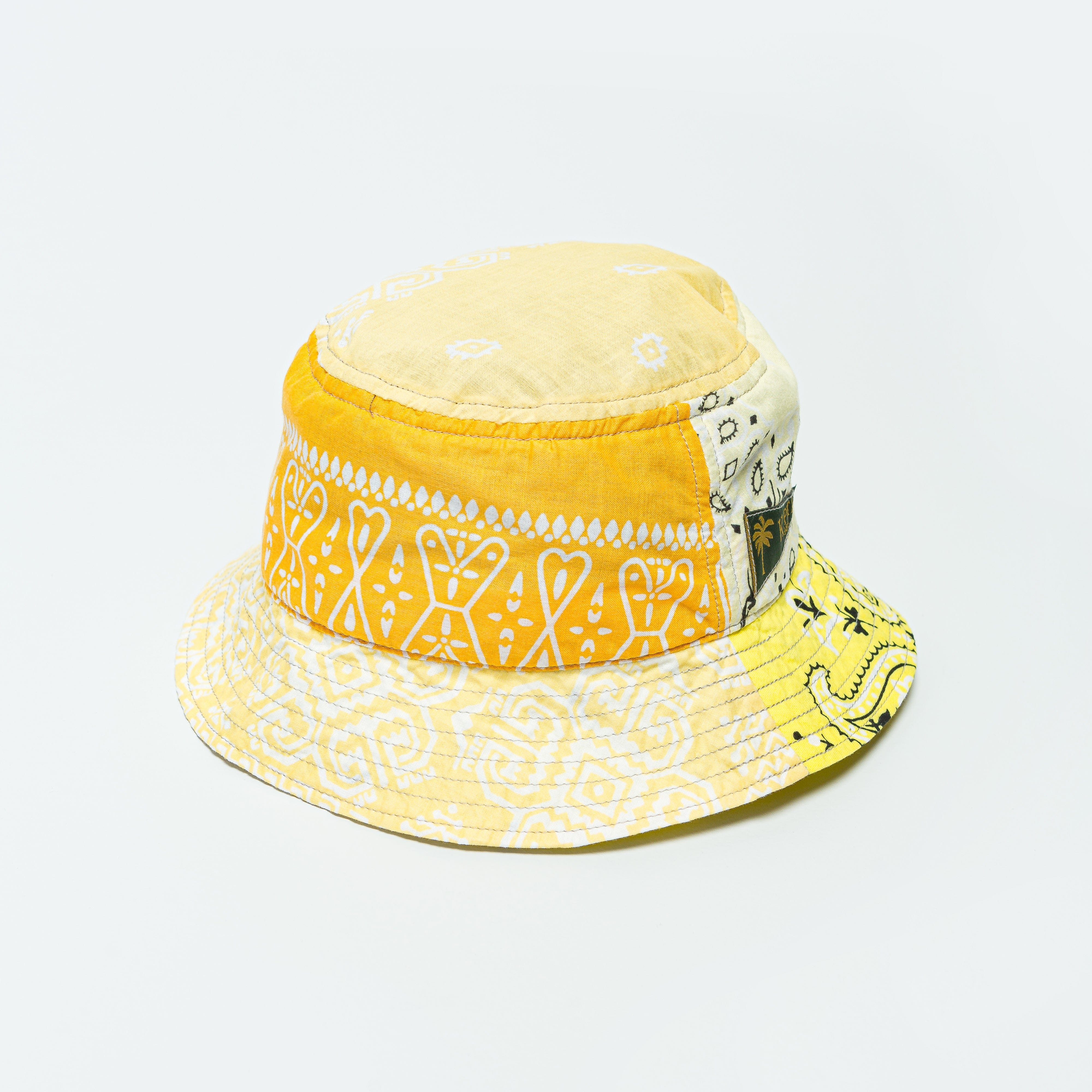 Kapital Bandana Patchwork BUCKET Hat (Short Brim) - Yellow