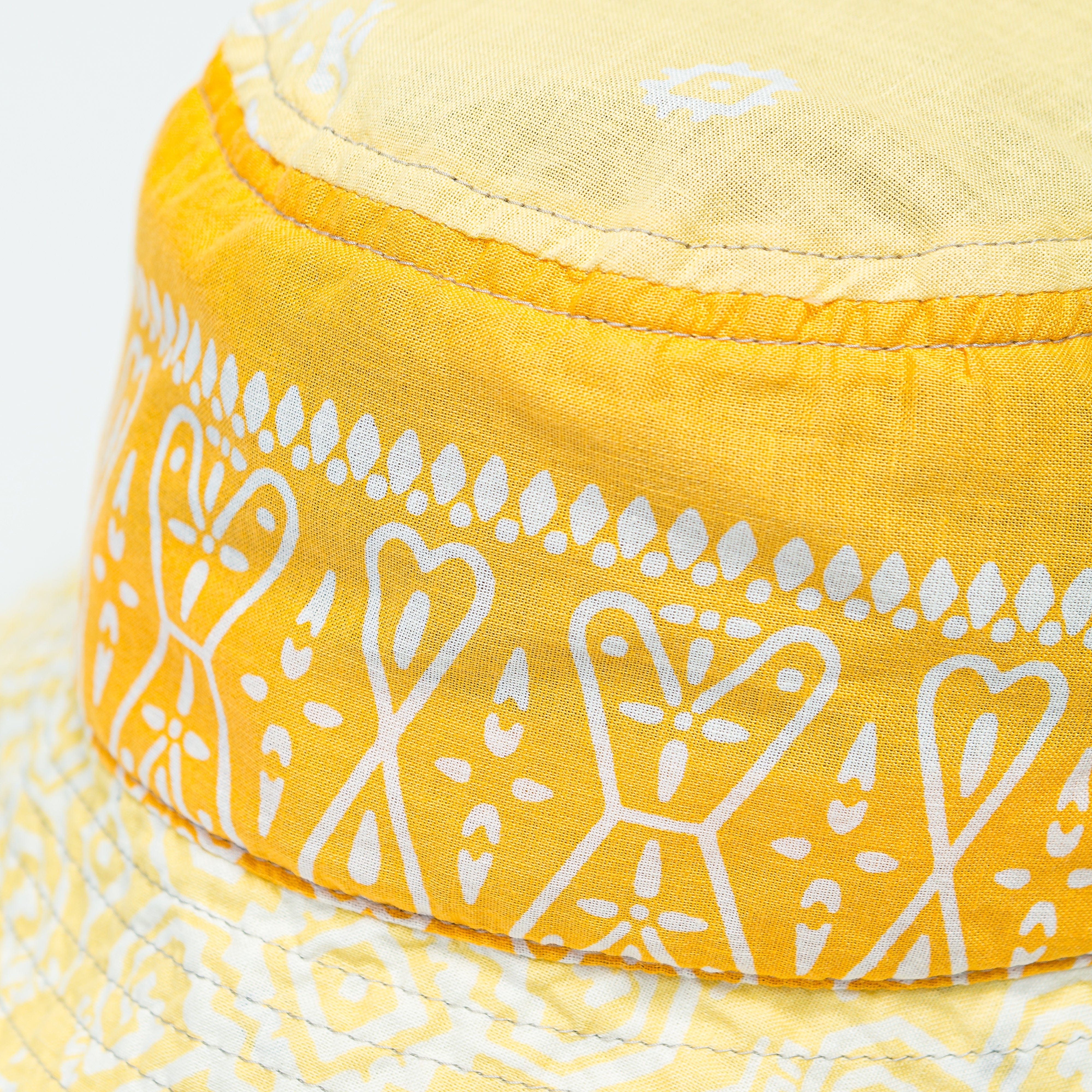Kapital Bandana Patchwork BUCKET Hat (Short Brim) - Yellow