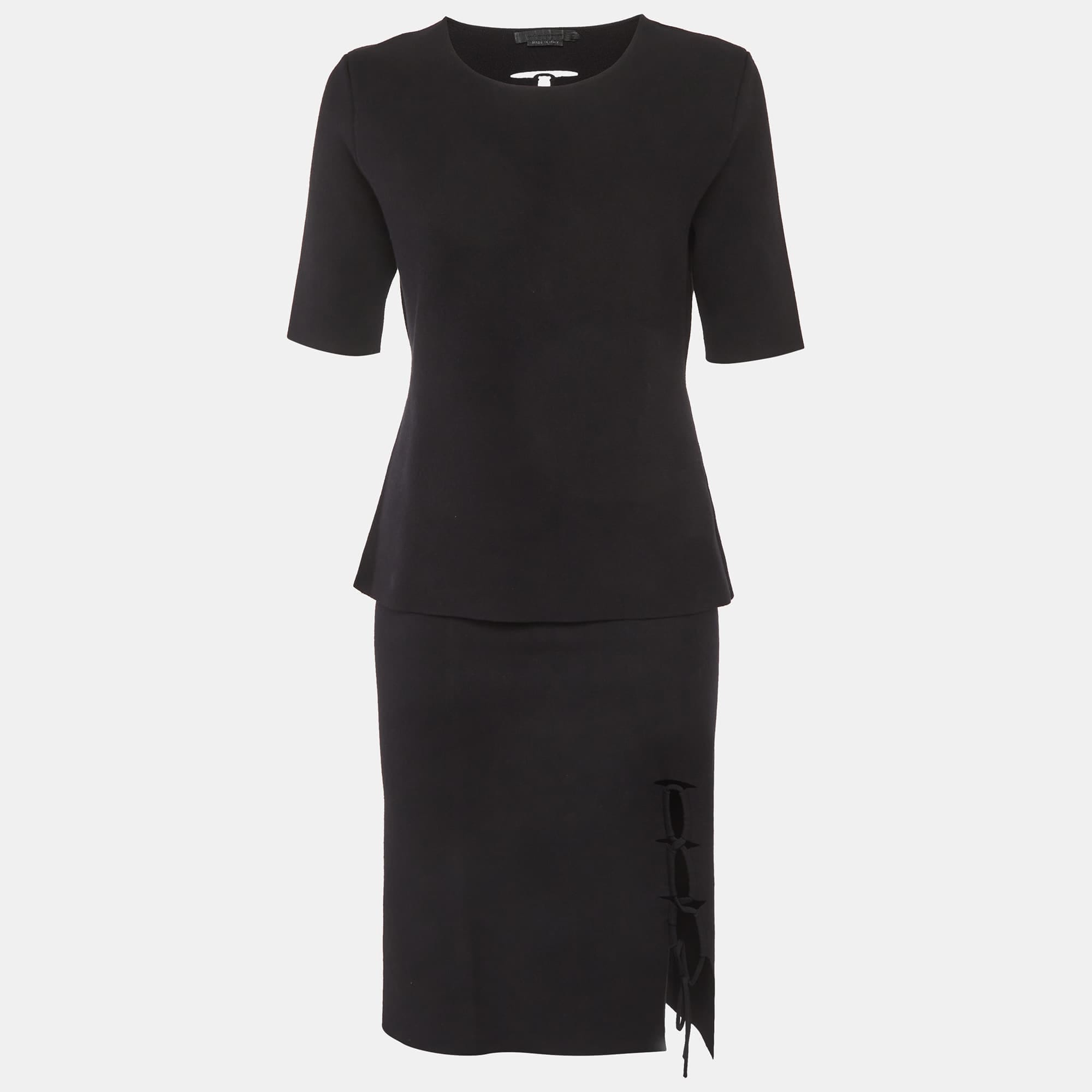 Alexander Wang Black Stretch Knit Lace - Up Set
