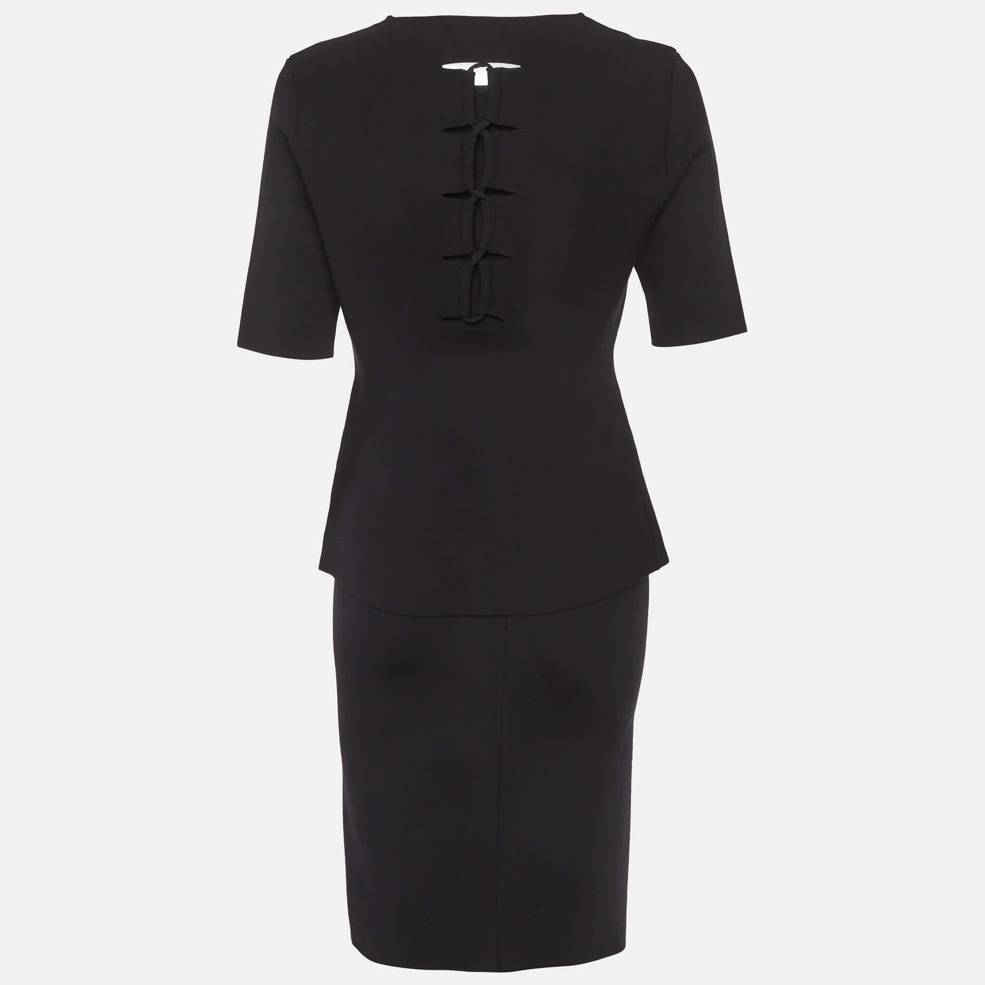 Alexander Wang Black Stretch Knit Lace - Up Set