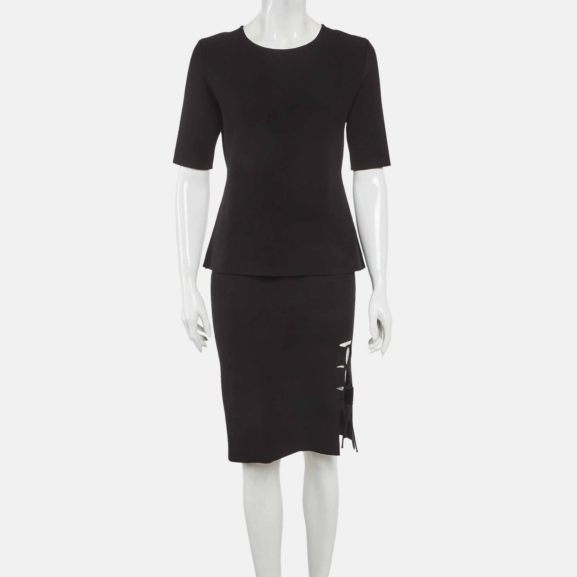 Alexander Wang Black Stretch Knit Lace - Up Set