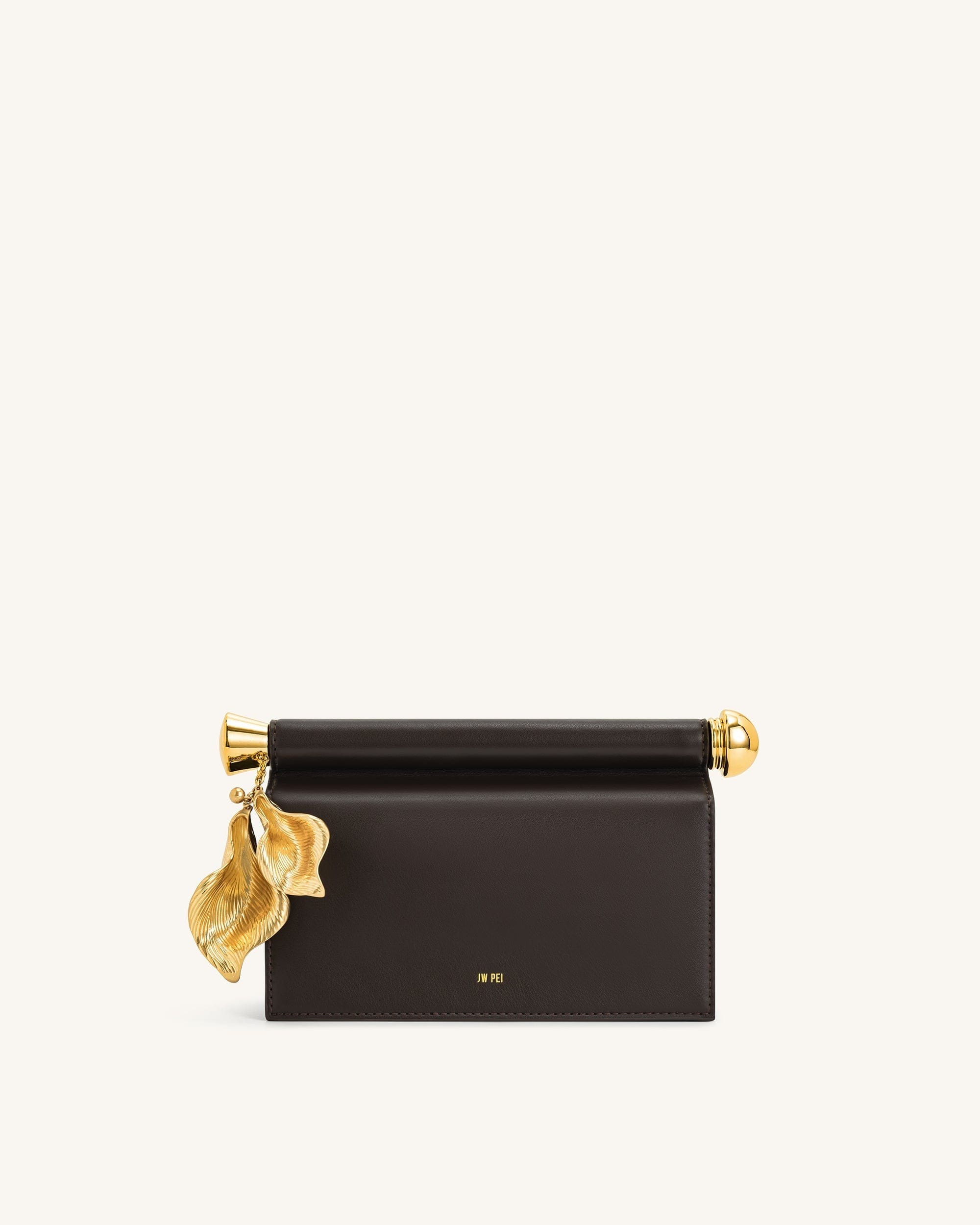 Jw Pei Holly Metal Pendant Embellished Clutch Dark Brown