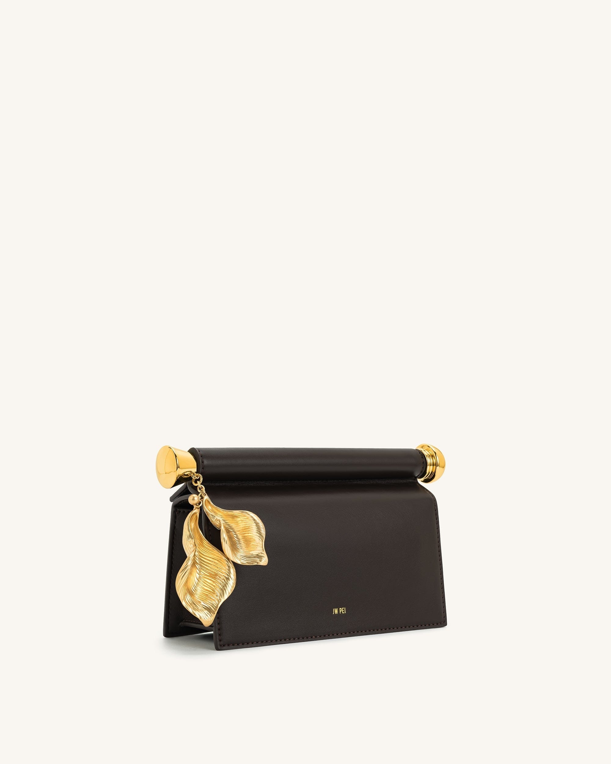 Jw Pei Holly Metal Pendant Embellished Clutch Dark Brown