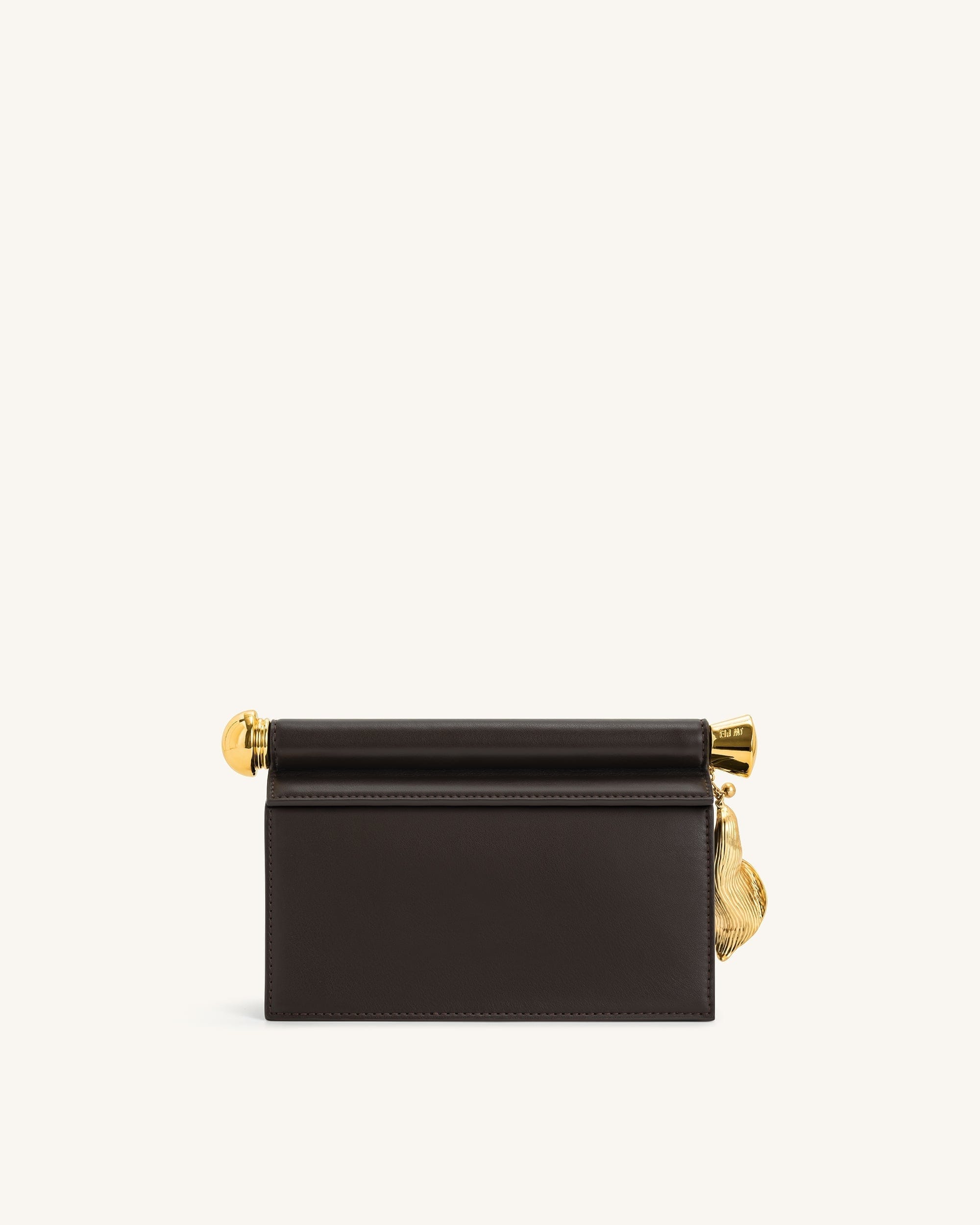Jw Pei Holly Metal Pendant Embellished Clutch Dark Brown