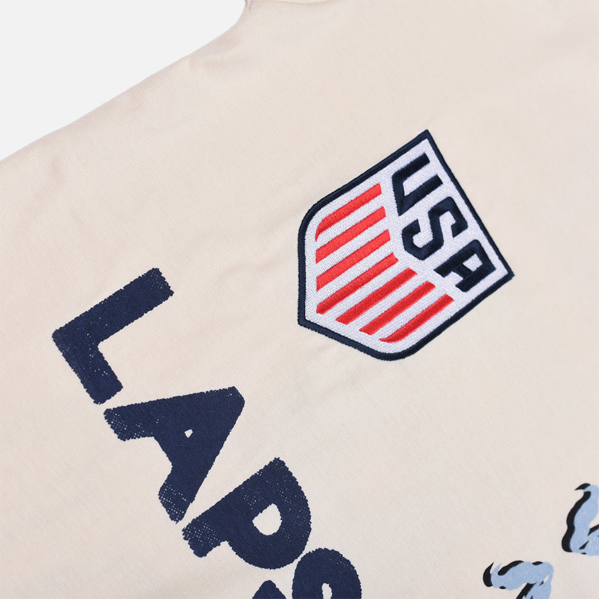 Lapstone & Hammer LAPSTONE x USMNT RINGER T-Shirt - CREAM / NAVY