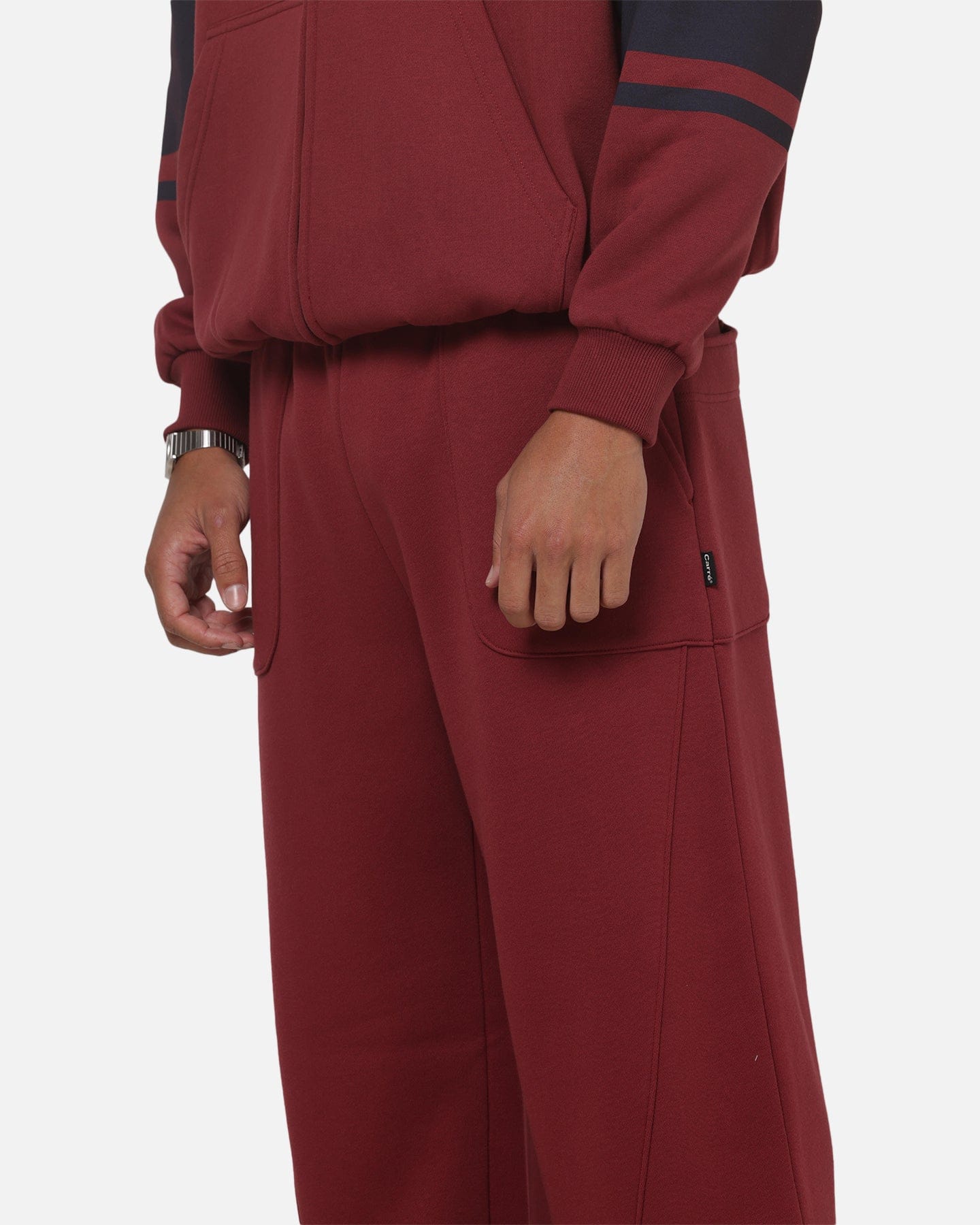 Carre Varsity Track Pants Burgundy