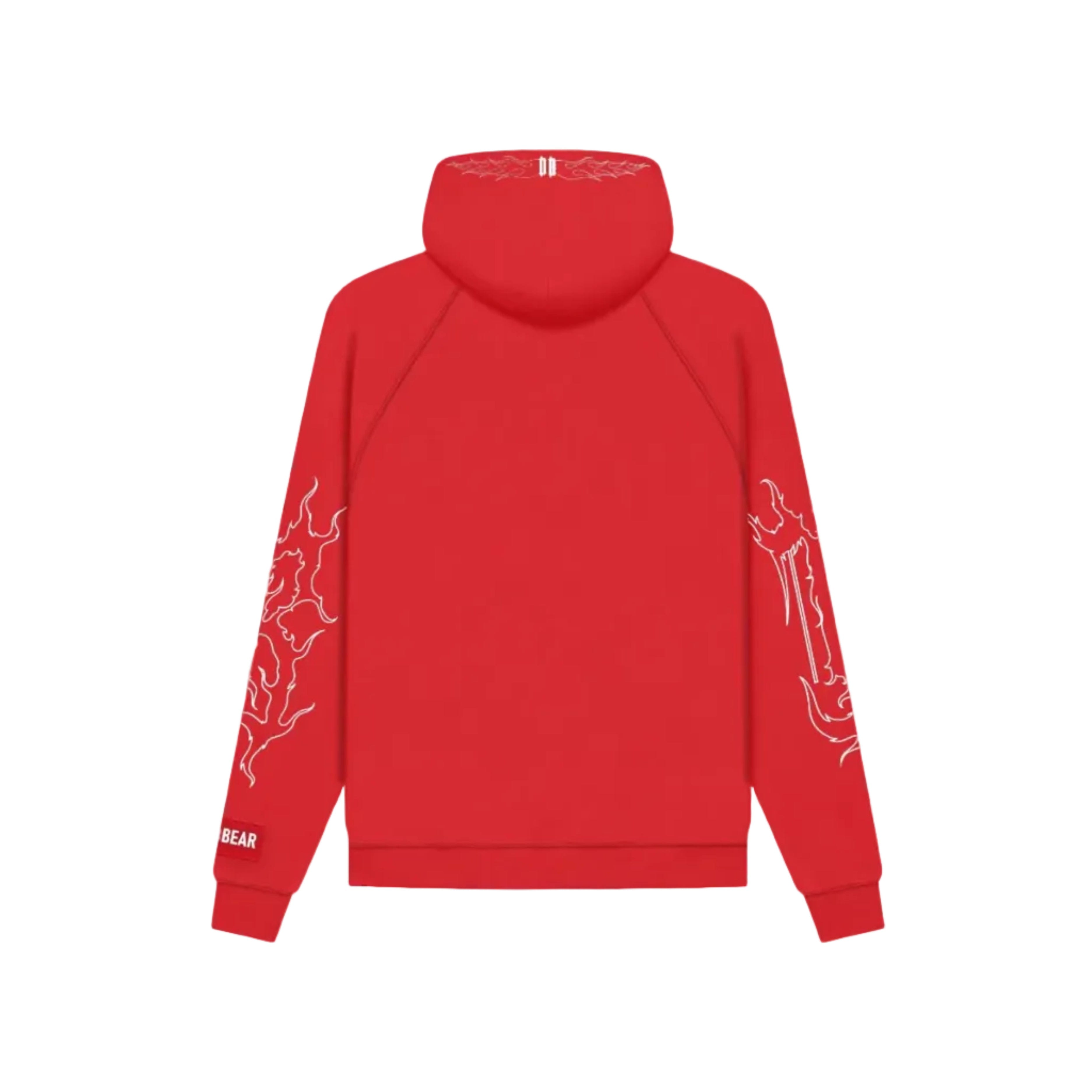 Deadbear Flames Hoodie Red