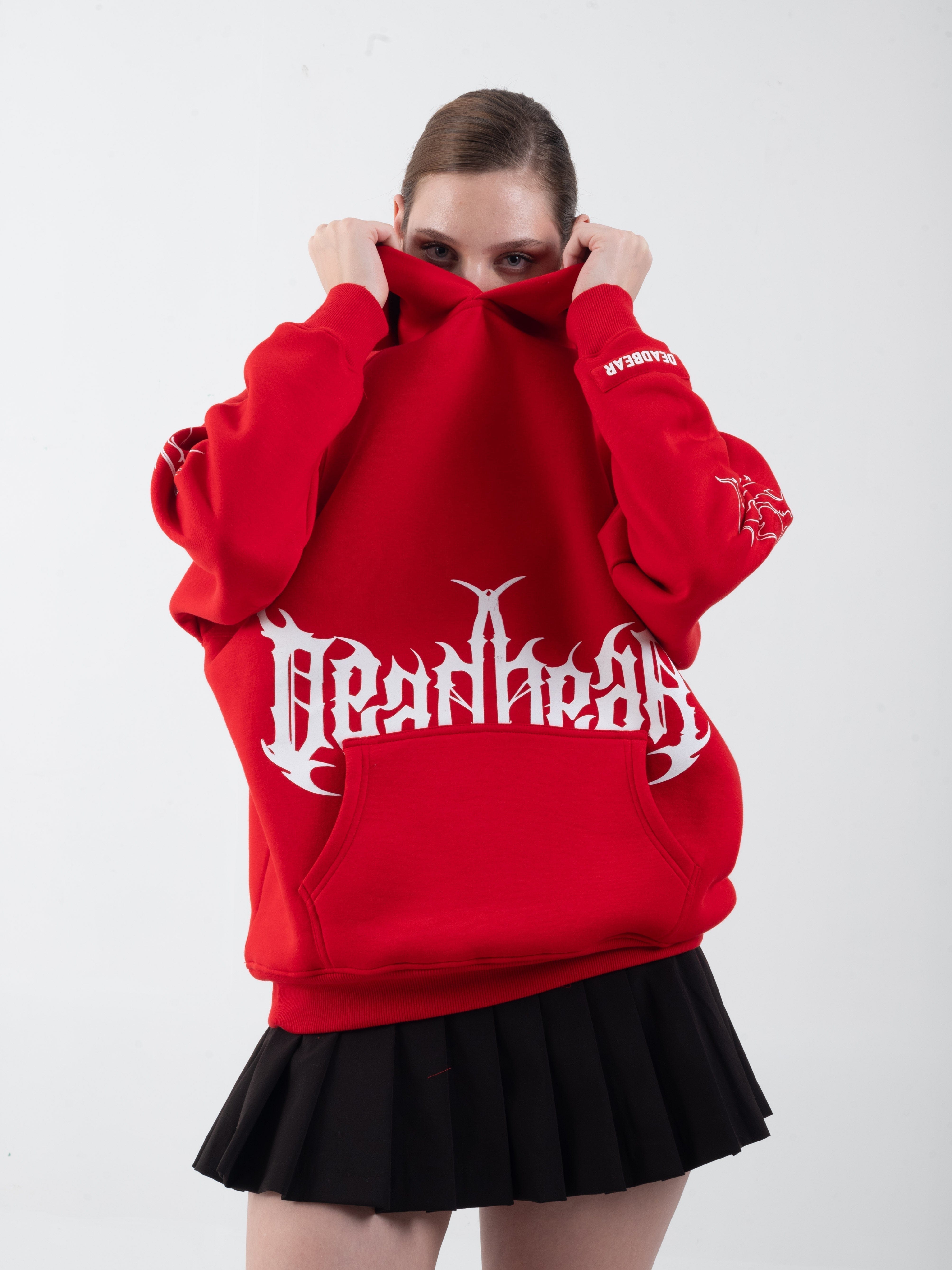 Deadbear Flames Hoodie Red
