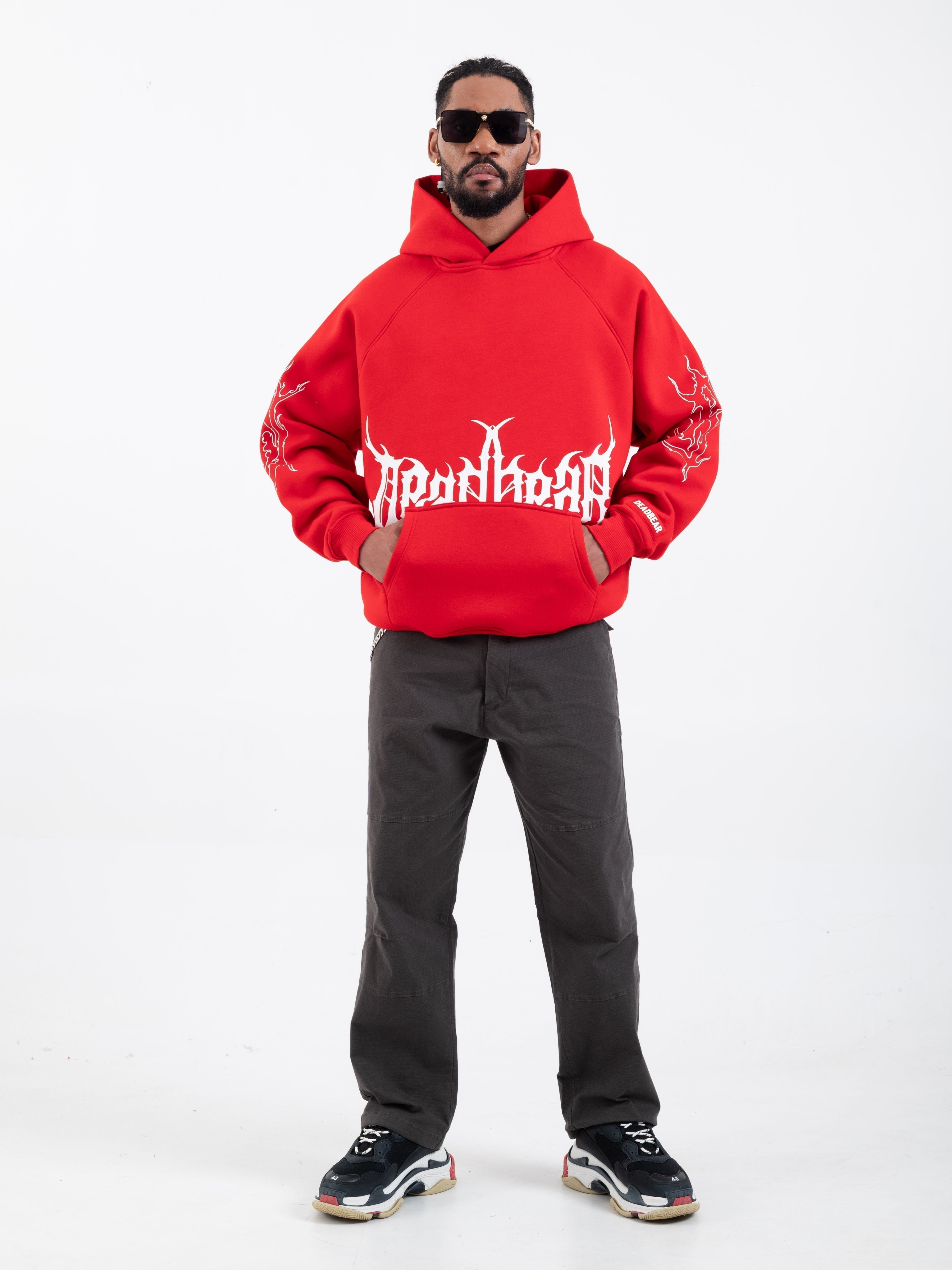 Deadbear Flames Hoodie Red