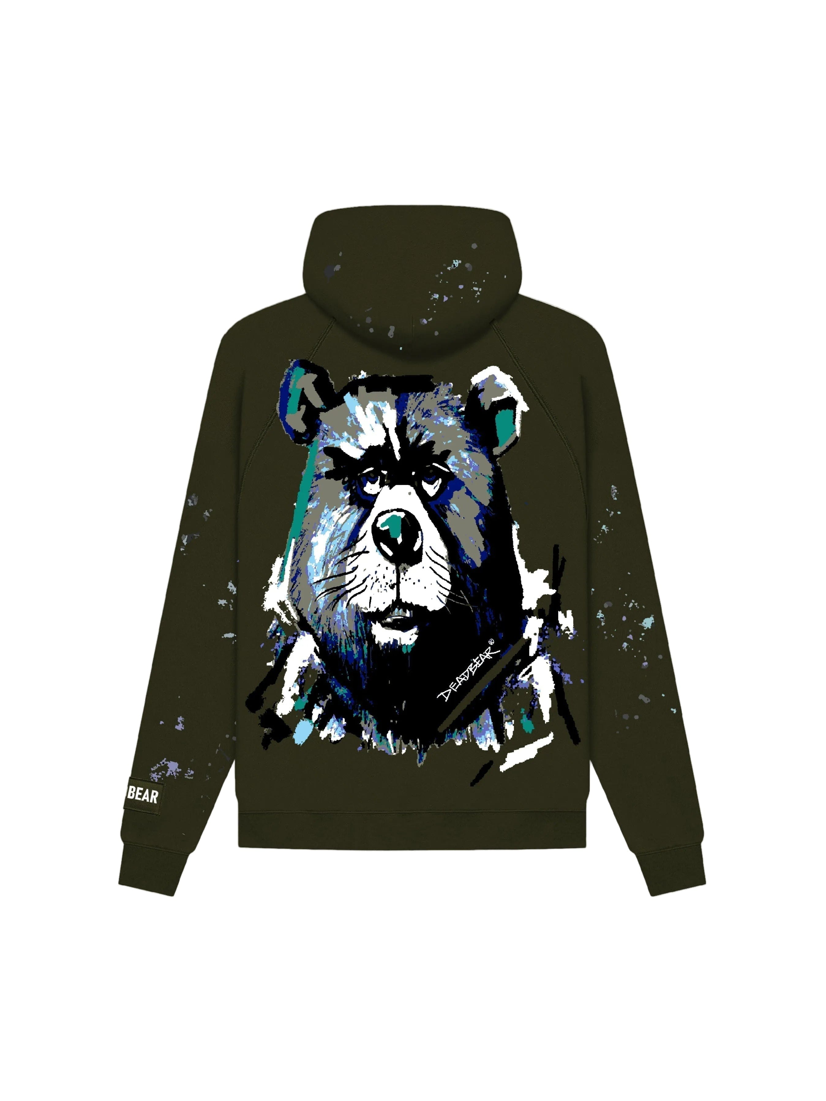 Deadbear Grumpy Bear Hoodie Olive