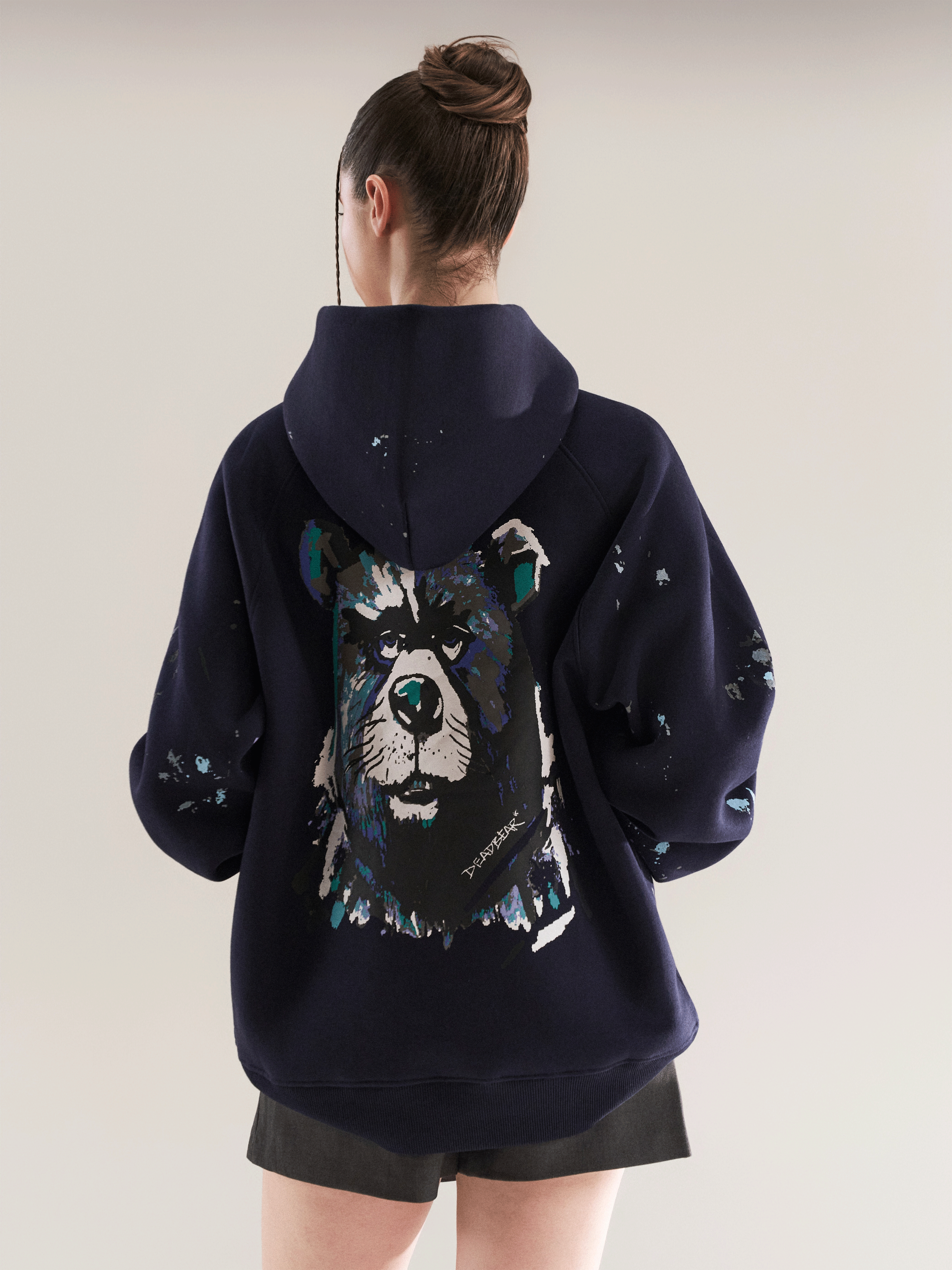 Deadbear Grumpy Bear Hoodie Navy