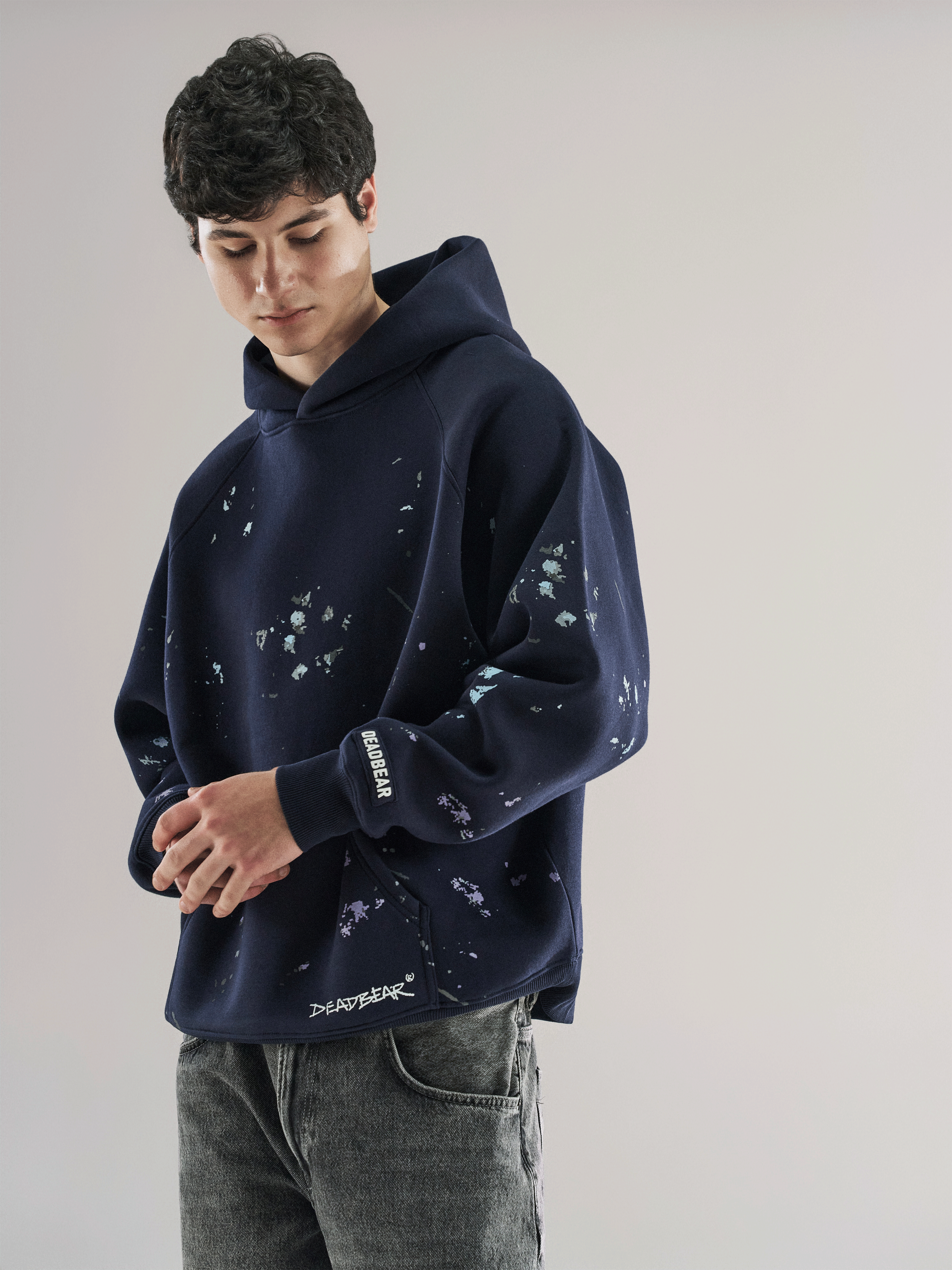 Deadbear Grumpy Bear Hoodie Navy