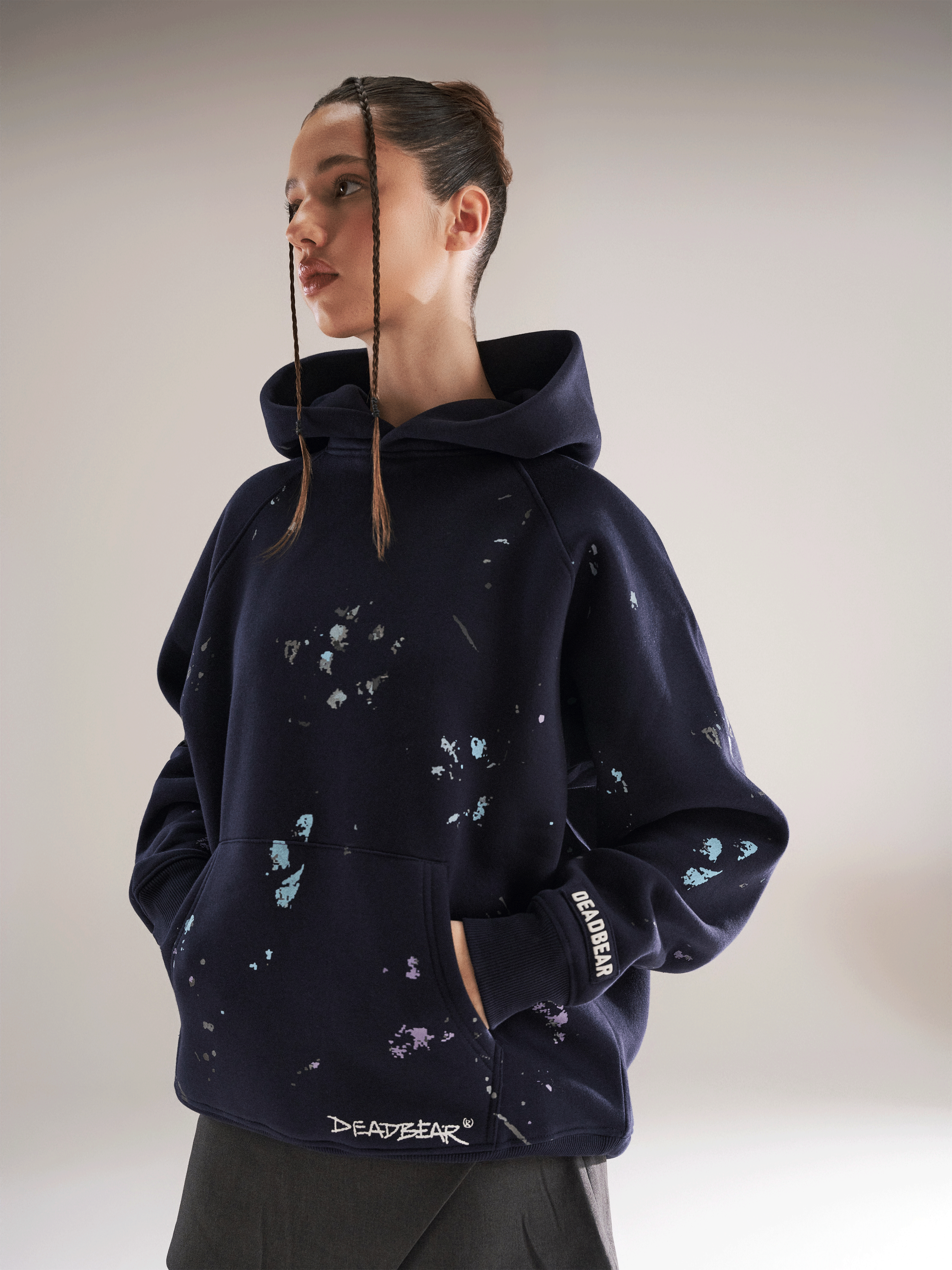 Deadbear Grumpy Bear Hoodie Navy