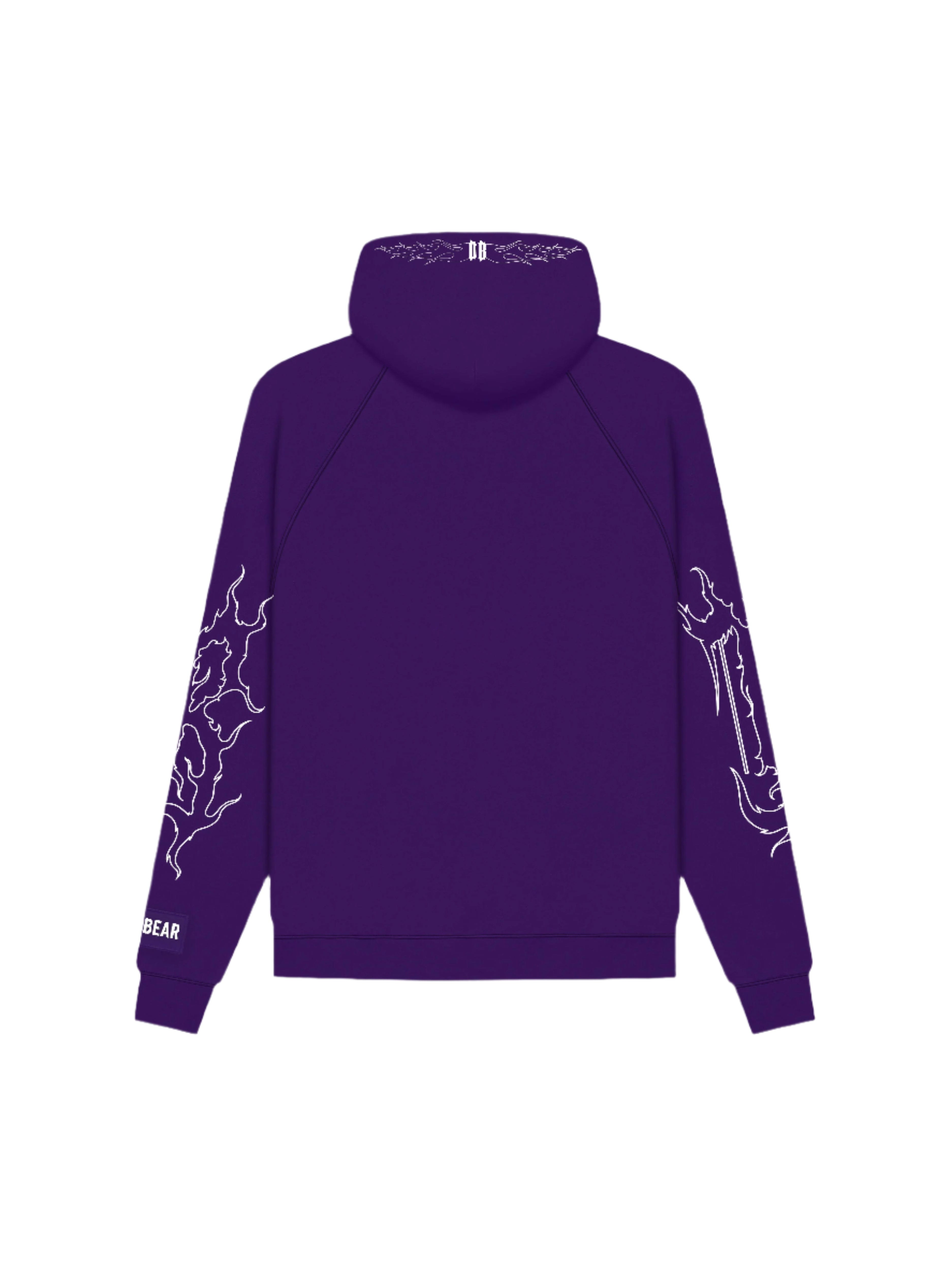Deadbear Flames Hoodie Purple