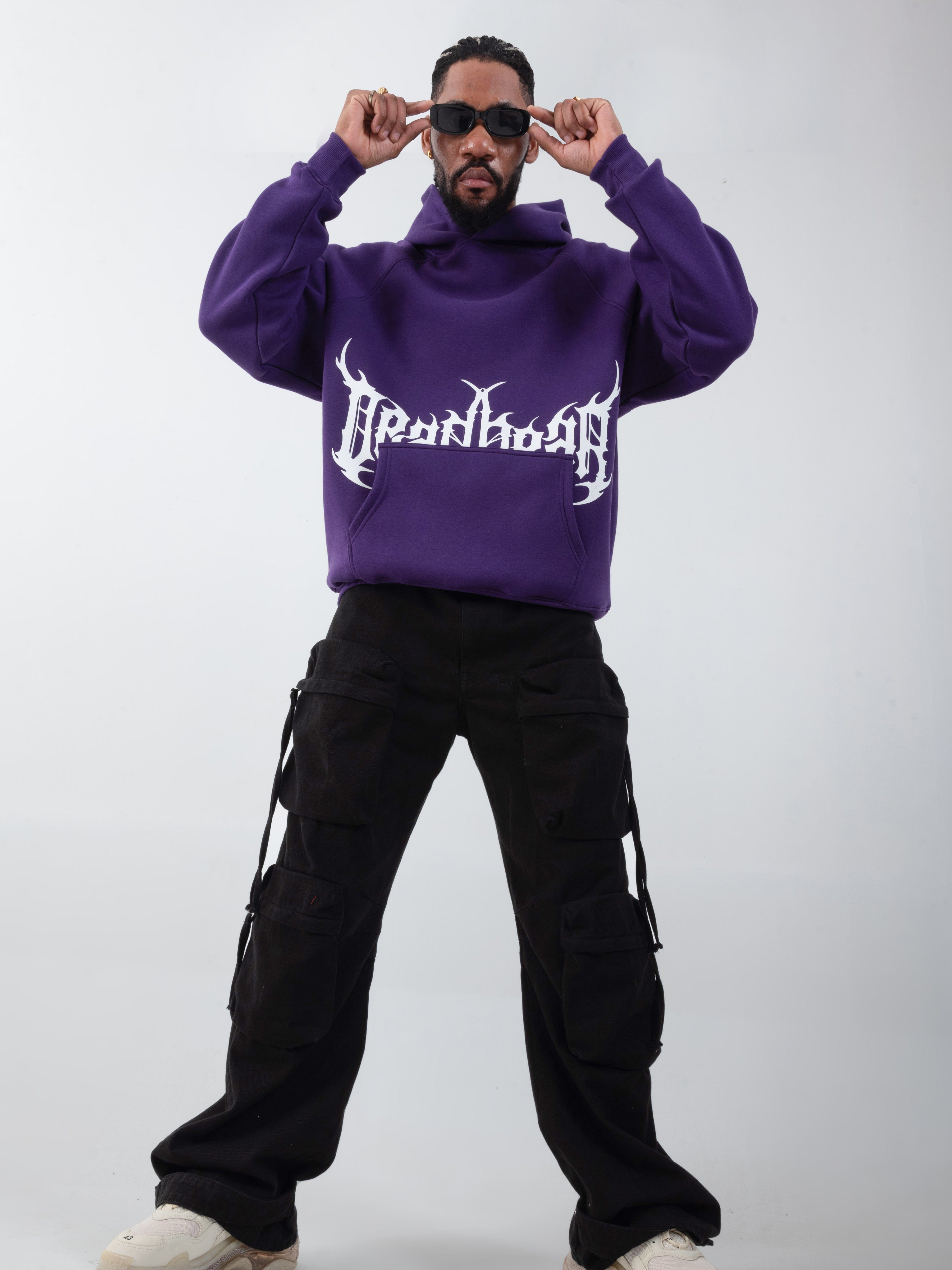 Deadbear Flames Hoodie Purple