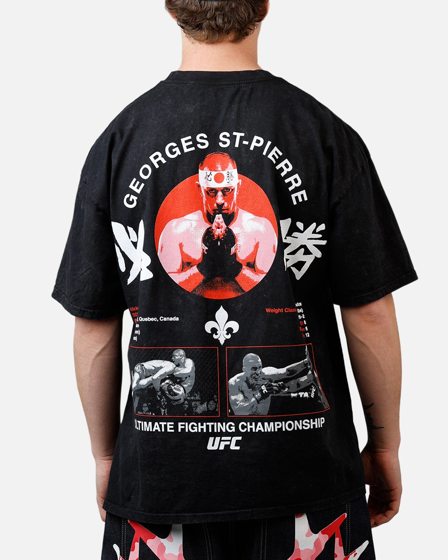 PIERRE UFC By Culture Kings Georges St - Pierre Legends T - Shirt Black Acidwash