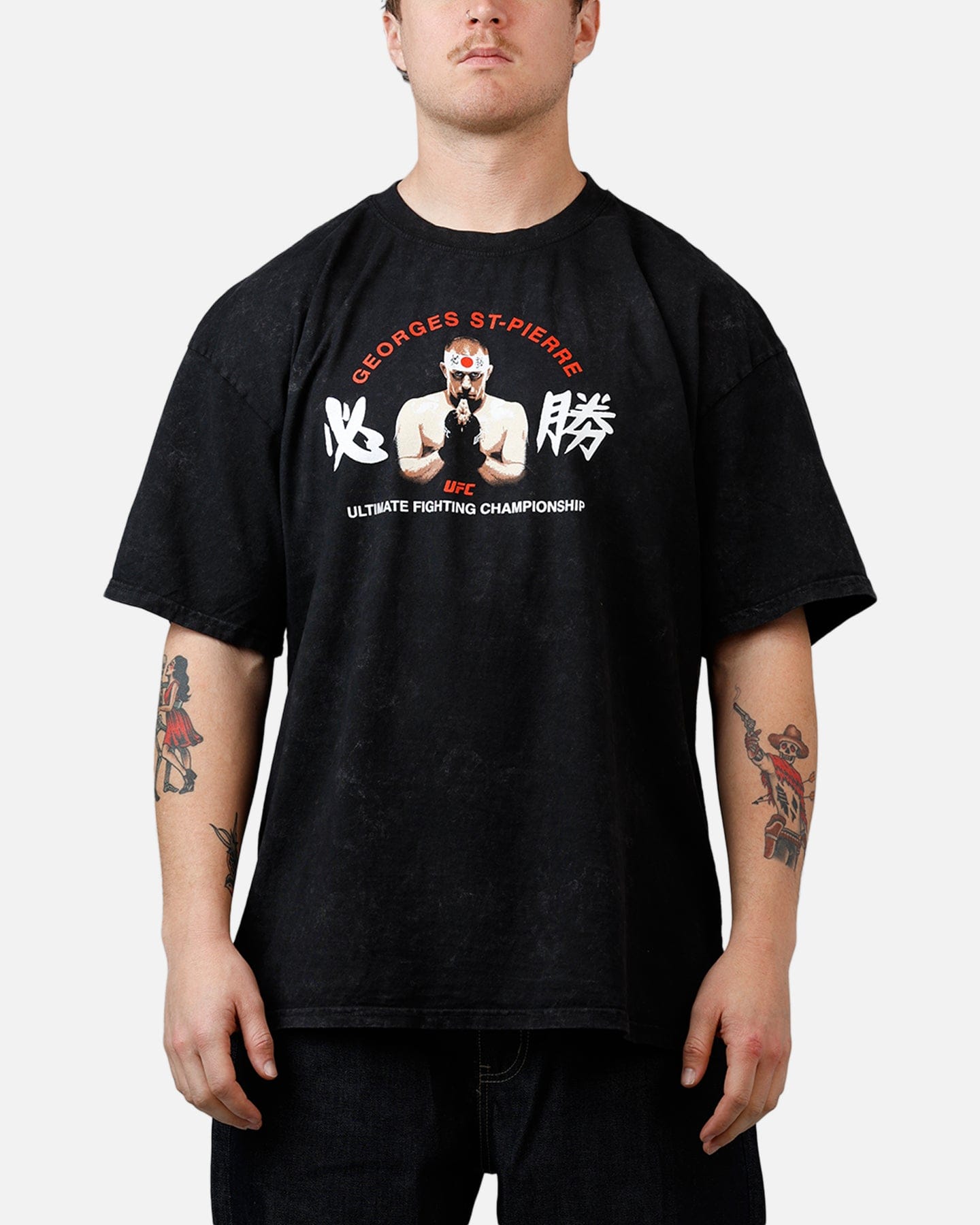 PIERRE UFC By Culture Kings Georges St - Pierre Legends T - Shirt Black Acidwash