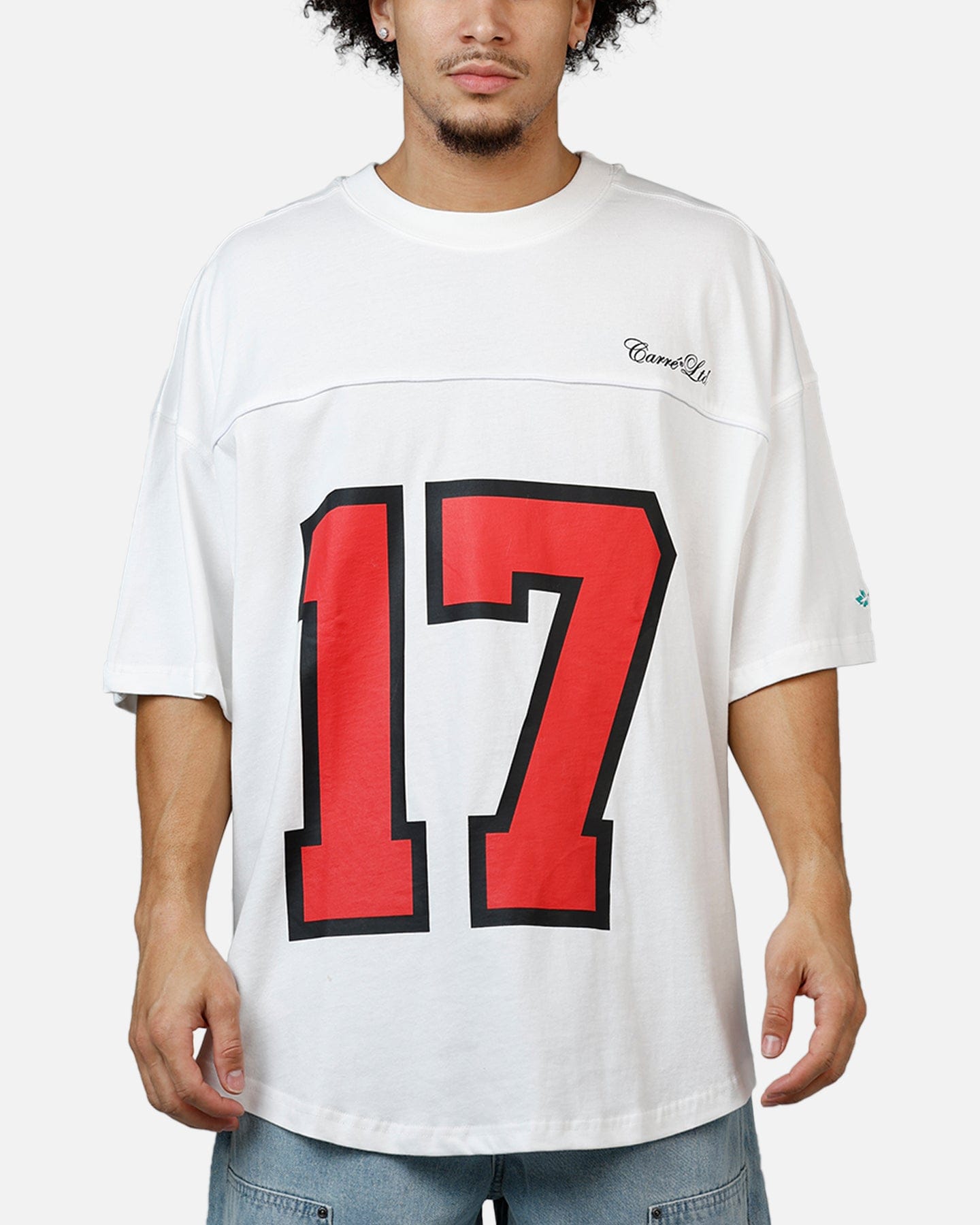 Carre Hitta Grid Iron T - Shirt Off White/Red