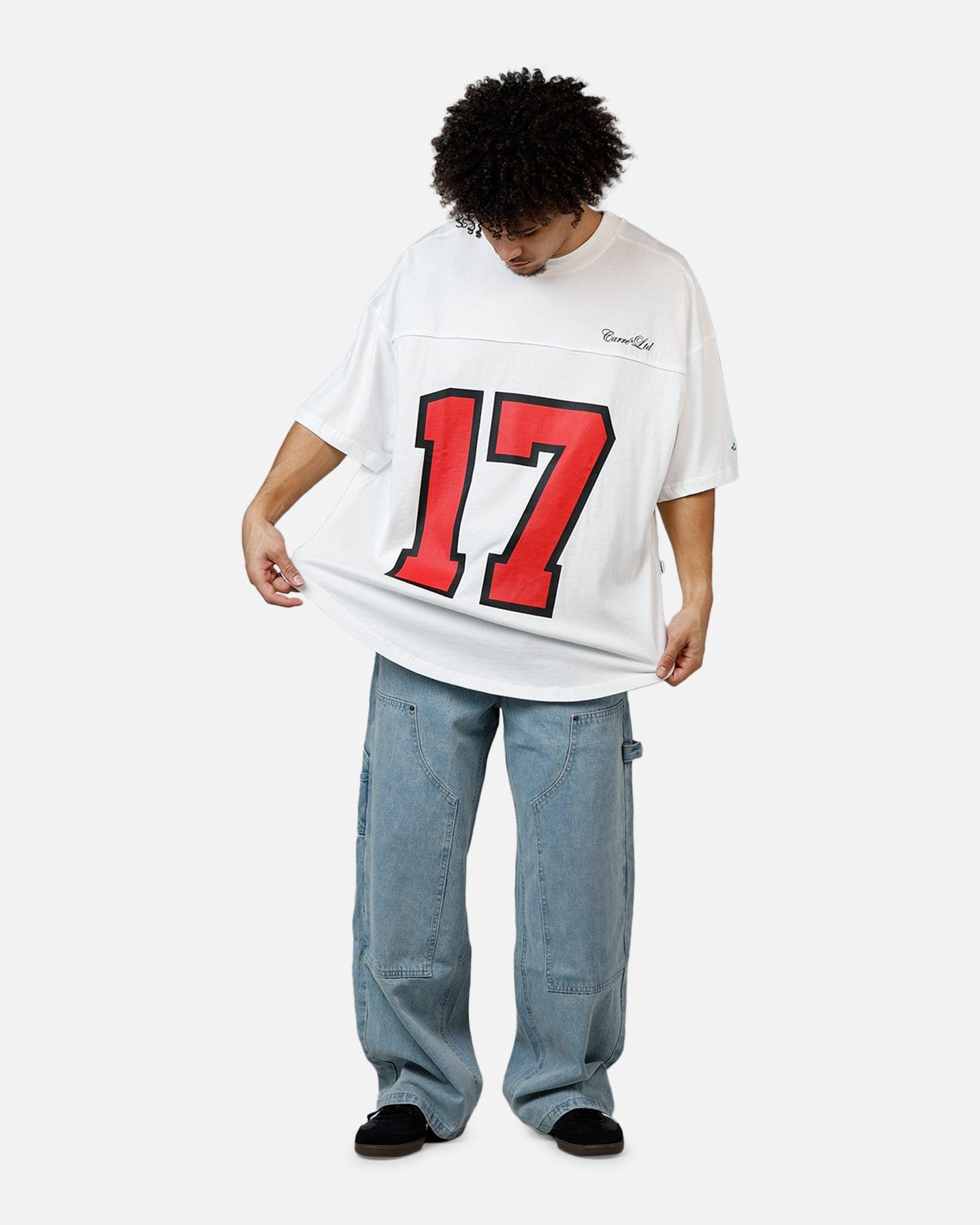 Carre Hitta Grid Iron T - Shirt Off White/Red