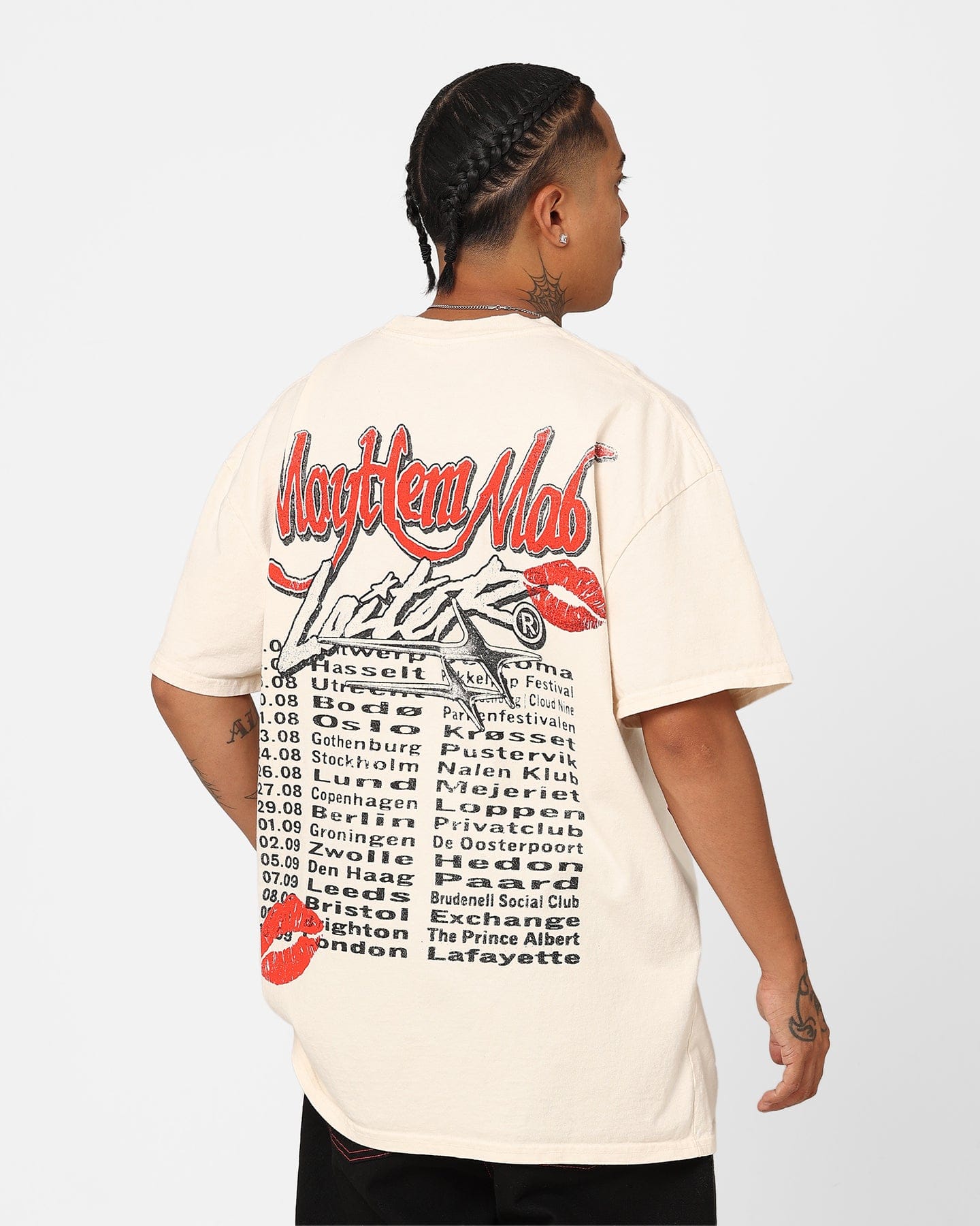 Loiter Mayhem Mob Vintage T - Shirt Off White