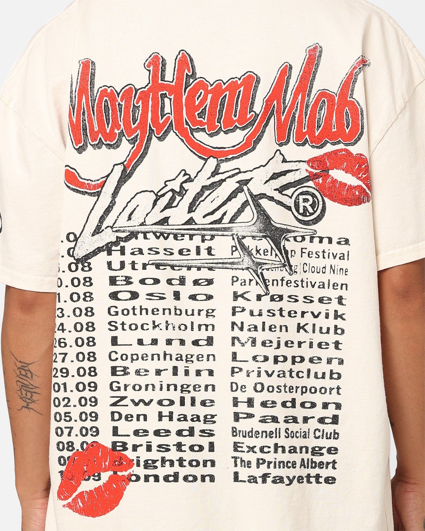 Loiter Mayhem Mob Vintage T - Shirt Off White